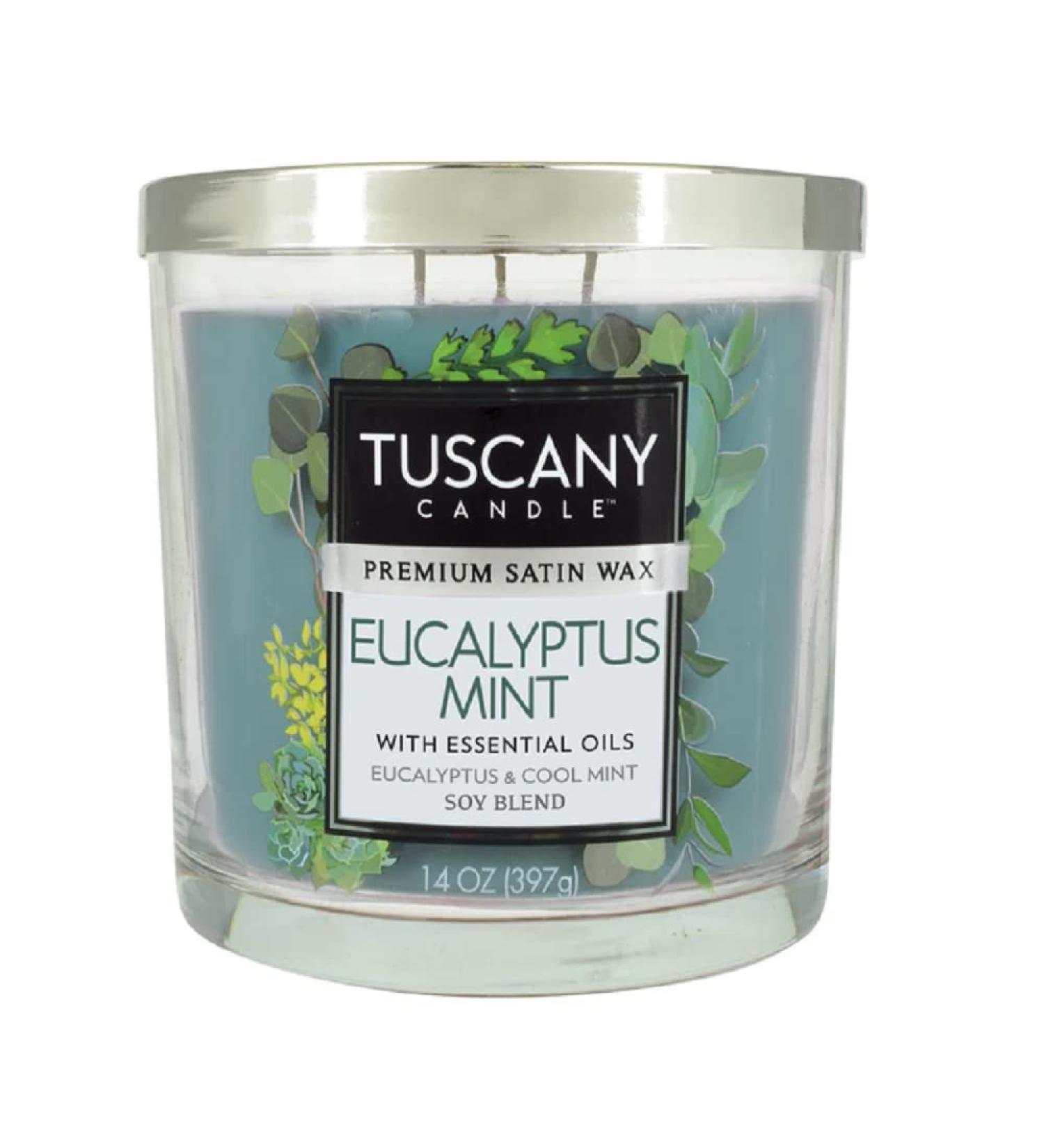 Tuscany Candle Eucalyptus Mint Long-Lasting Scented Jar Candle 14 oz