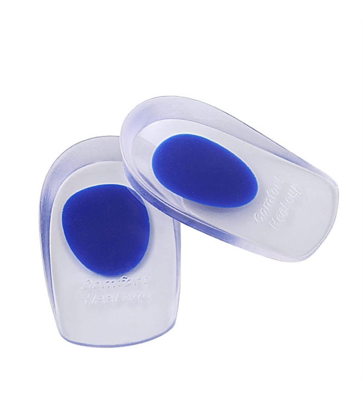 Heel Cushion Pads PU Shock Absorption Heel Protectors Cushion Liner Women Soft Daily for Plantar Fasciitis and Heal Dry Cracked Heels(Blue X-Large)