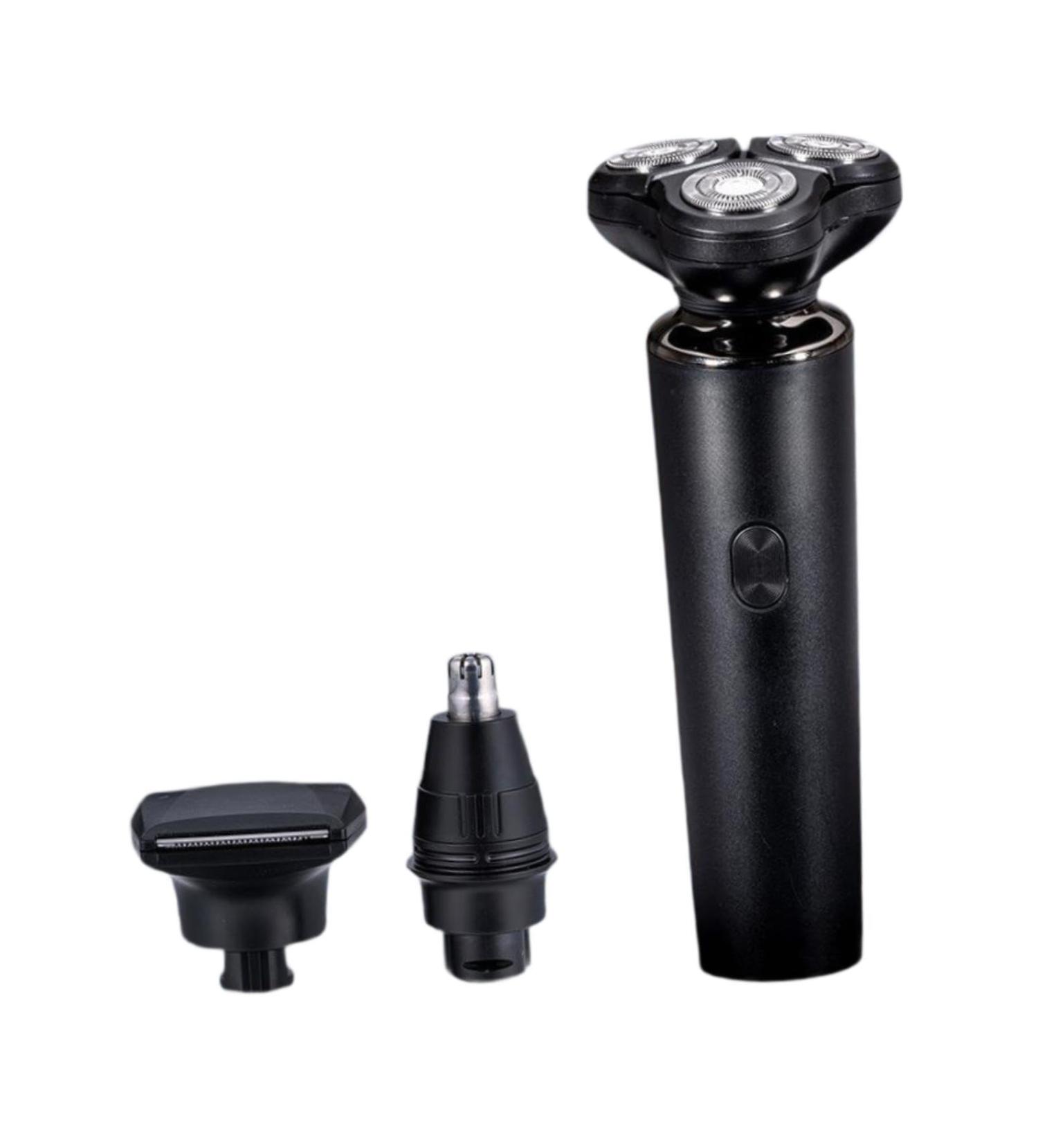 3-in-1 Waterproof Electric Shaver for Men - Rotary Razor & Nose Trimmer for Travel & Home - Buy Online on GoSupps.com