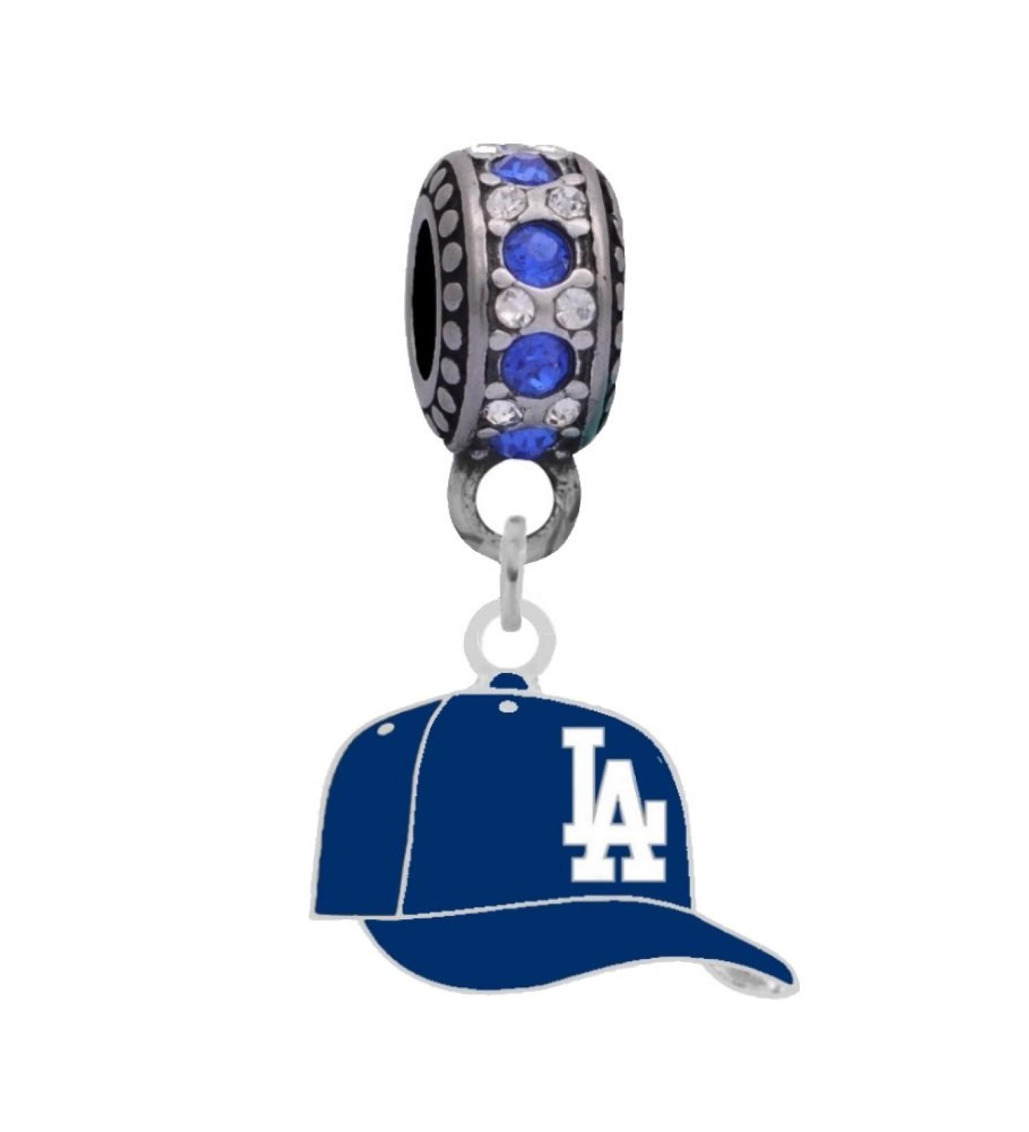 Los Angeles Dodgers Cap Charm Compatible With Pandora Style Bracelets. Can also be worn as a necklace