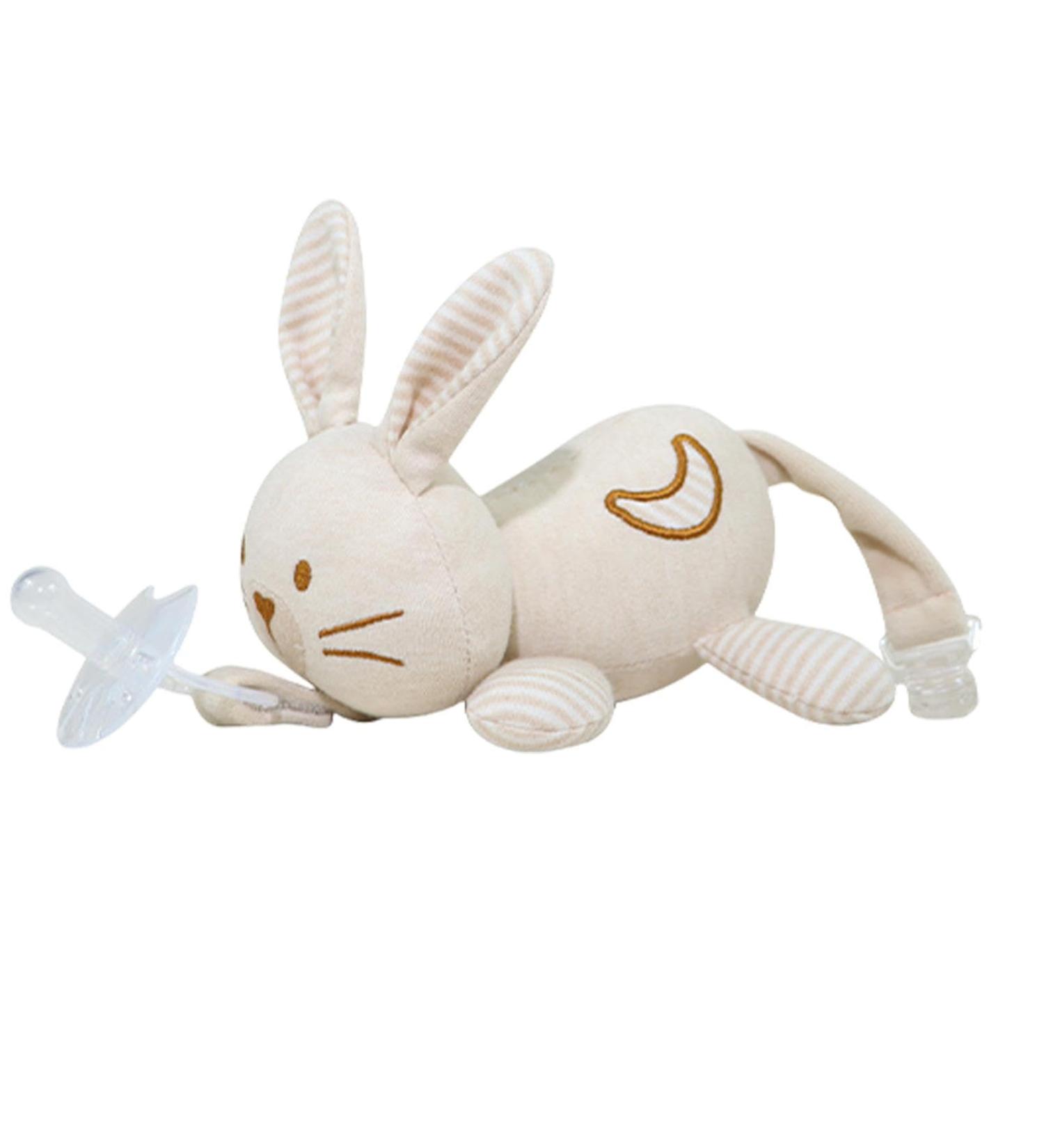 Samuliy Rabbit Pacifier Holder | Skin-Friendly Animal Attachment for Babies | Cuddly & Comfortable Pacifier Buddy for 0+ Months - Buy Online on GoSupps.com
