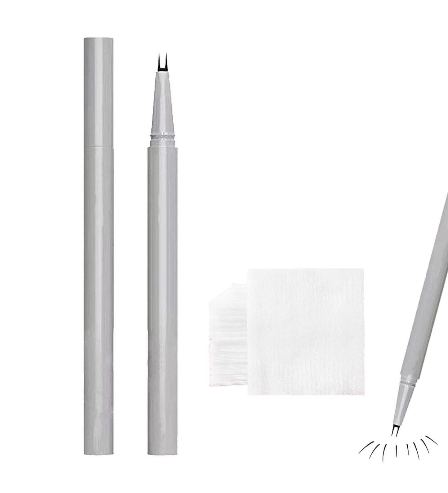 OPLISTE 2023 Double Tip Lower Eyelash Pencil + 50PCS Cotton Pads | Waterproof Liquid Eyeliner in Brown - Super Slim Eye Liner - Buy Online on GoSupps.com