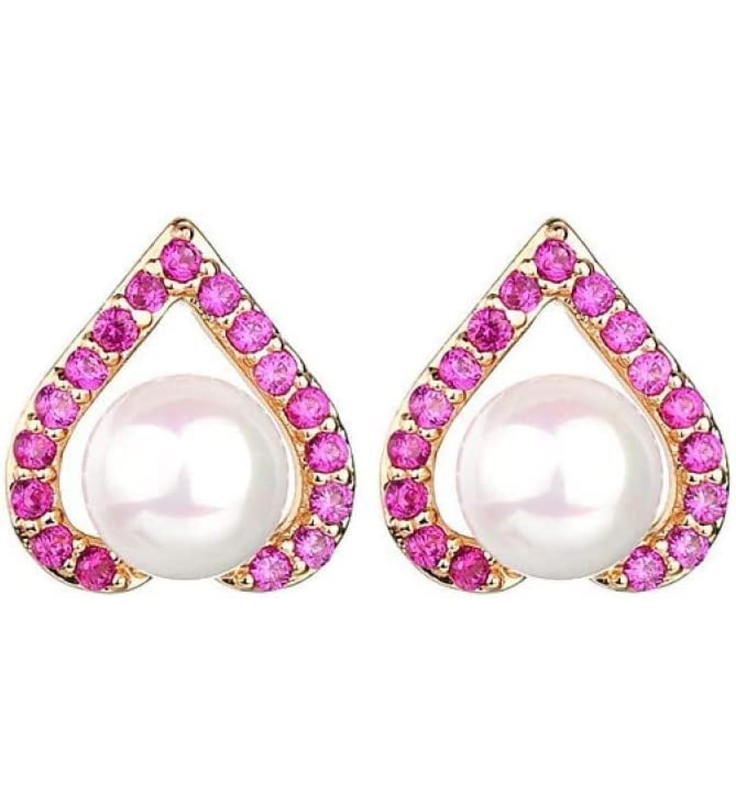 Ear Stud Earrings for Women Female Fashion Round Ear Clips Personality Love Zircon Inlaid Hollow Needle Ear Line Party Gift e Ear Studs