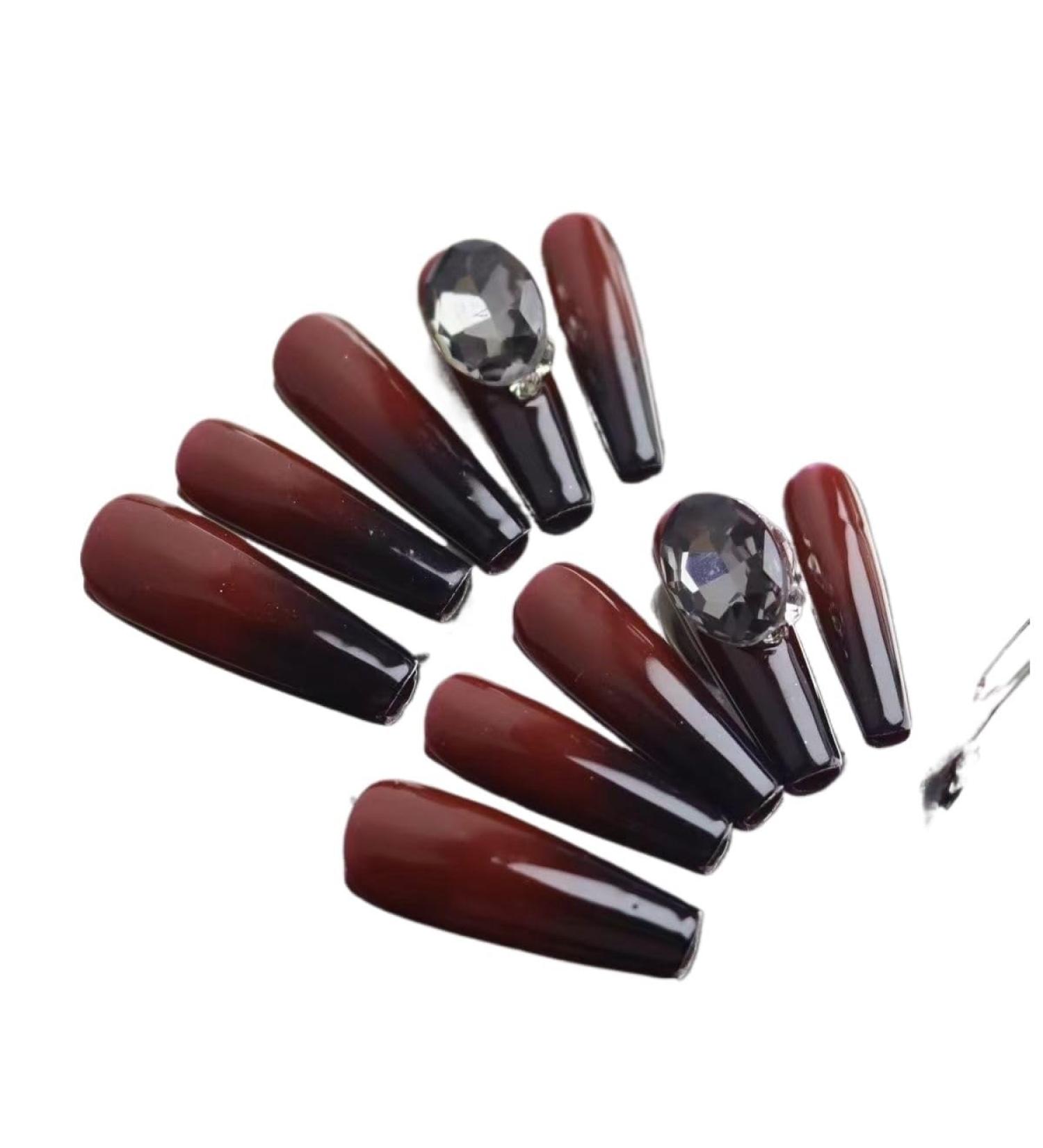 Temperament-enhancing manicure wearing gradient original real shots of the same handmade products in Europe and America.(XS)