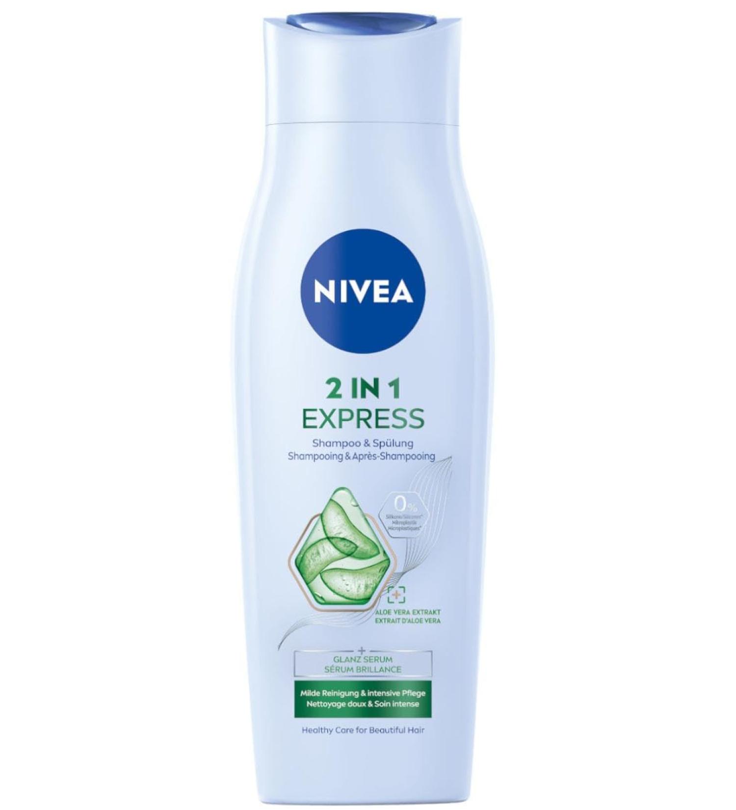 Beiersdorf Nivea 2in1 Express Shampoo with rinse aloe vera 250 ml pack of 6