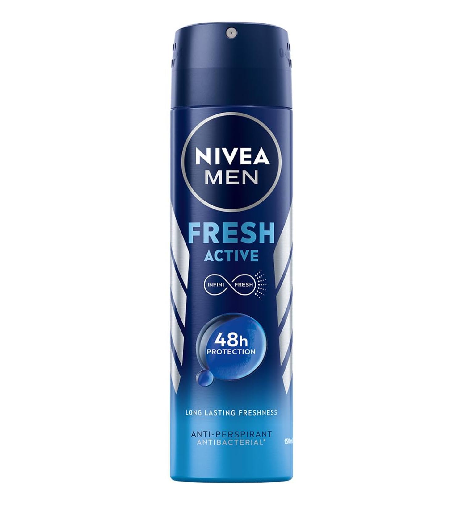 Nivea Men s Deodorant Spray Fresh Active 48H - 150ml | Long-Lasting Refreshing Protection | International Shipping - Buy Online on GoSupps.com