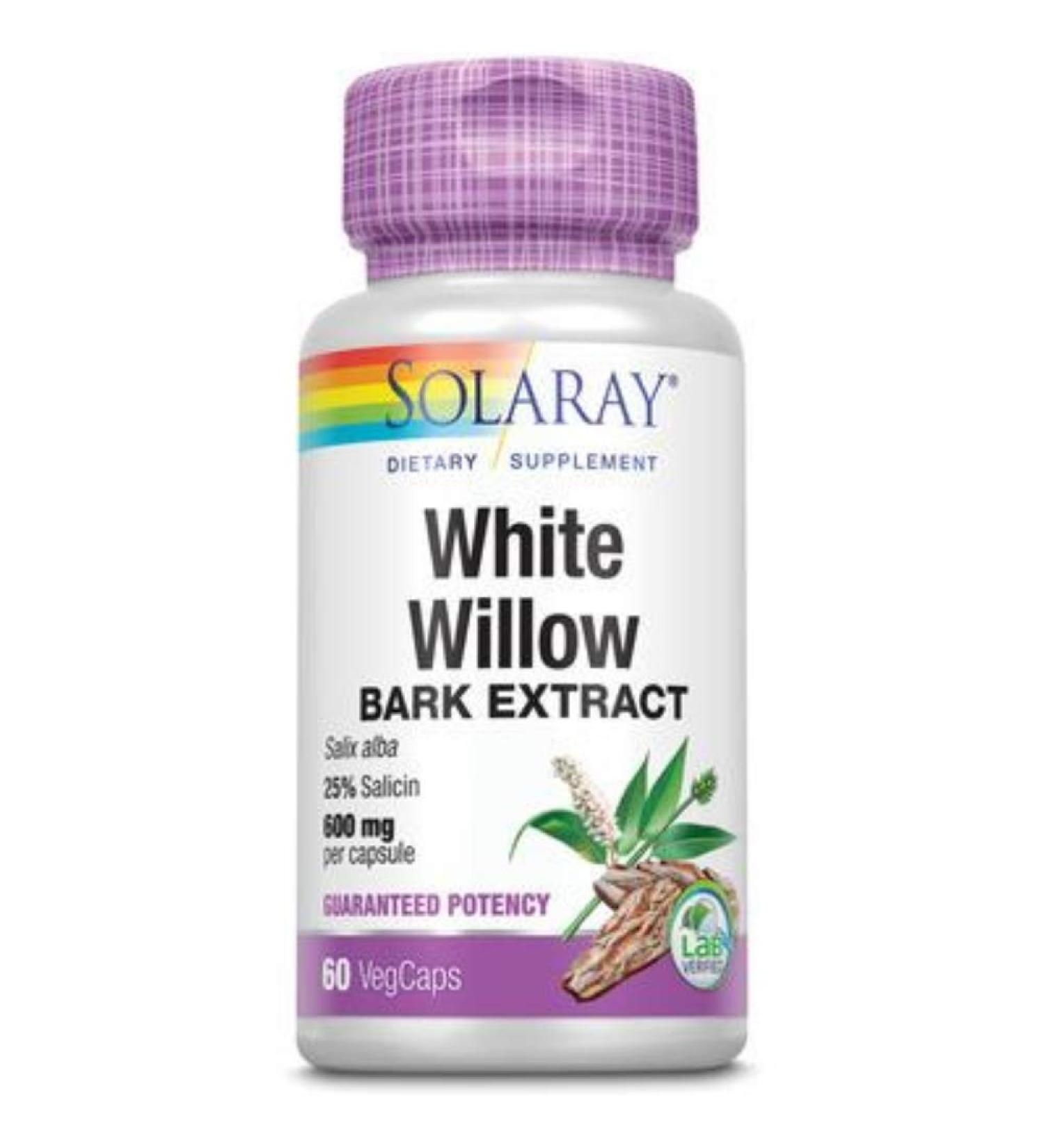 Solaray Guaranteed Potency White Willow Bark Extract Veg Cap (Btl-Plastic) 750mg | 60ct