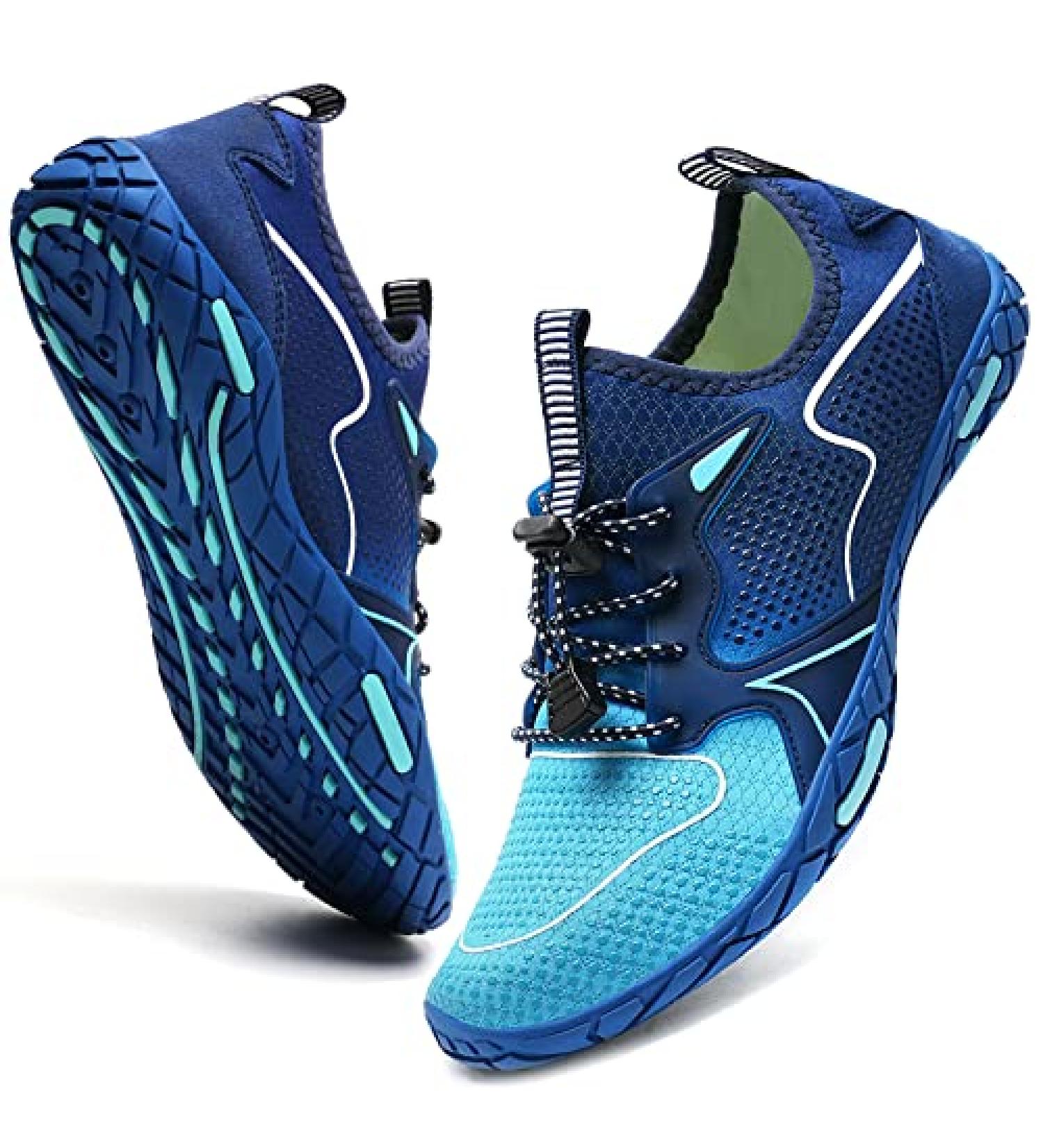 Quick-Dry Aqua Water Shoes - Beach Swim Shoes for Men and Women - Pool Shoes for Surf Yoga and Water Aerobics - Size 11.5 Women/10 Men - Gradient Blue - Buy Online on GoSupps.com