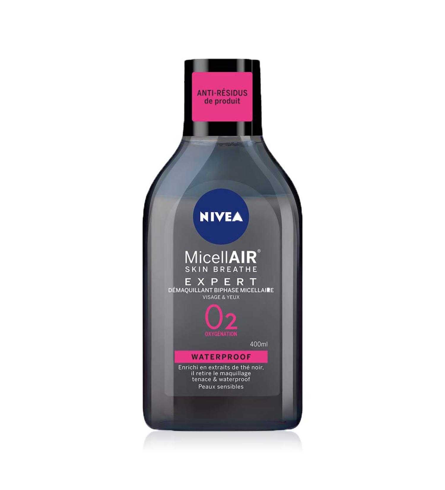NIVEA Biphase Black MicellAir 400ml - Refreshing Cleansing Water for All Skin Types - Fast International Shipping - Buy Online on GoSupps.com