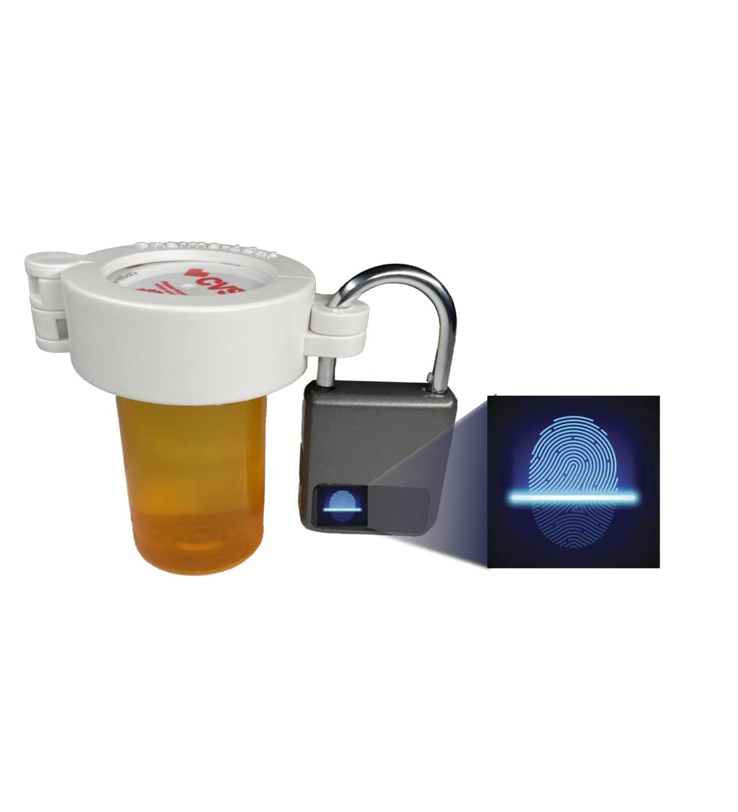 Touch CVS Finger Recognition Pill Bottle Locking Cap - Secure 20 Dram CVS Pharmacy Pill Bottles with Thumb Print Lock - Buy Online on GoSupps.com