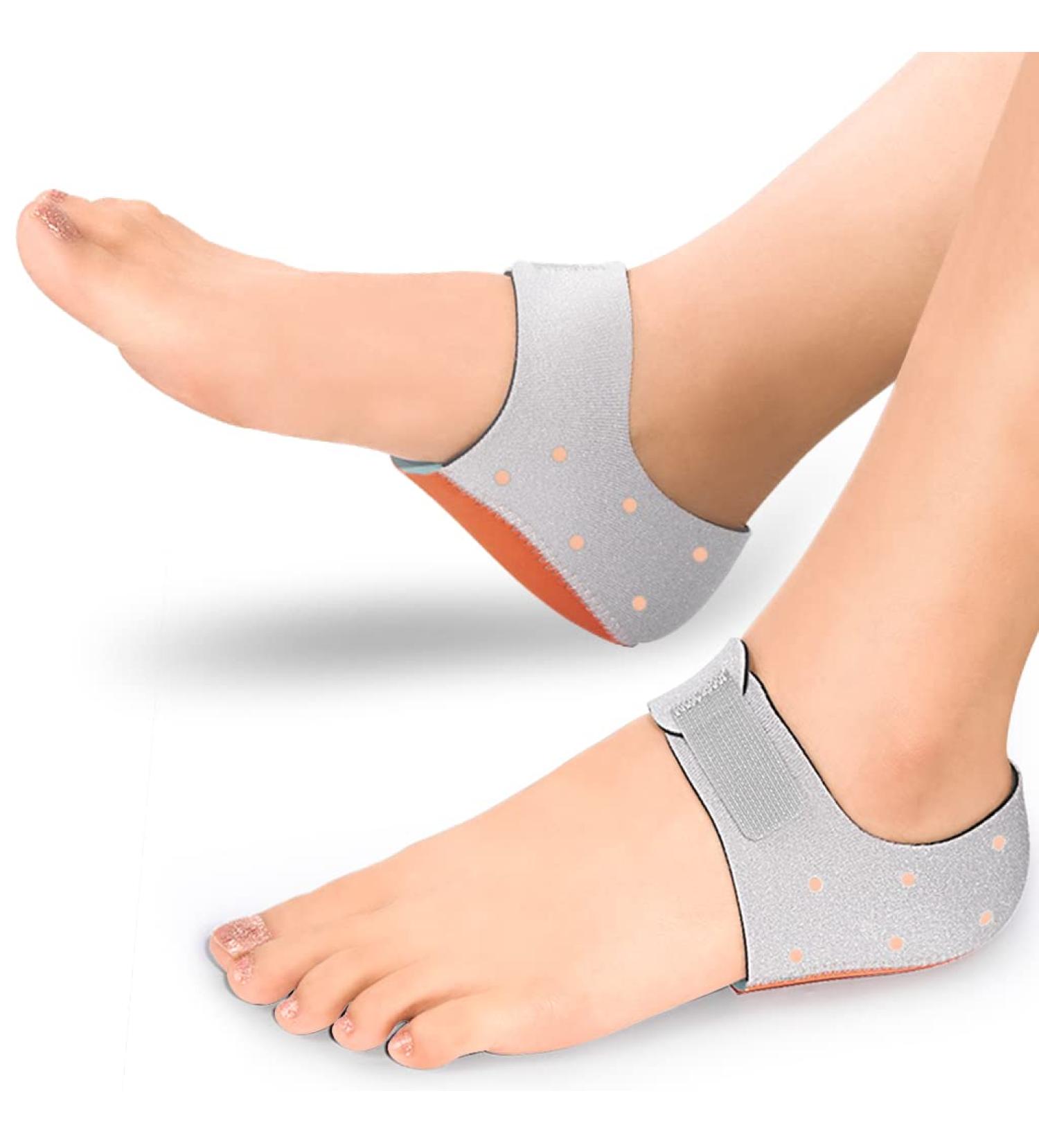PORON Heel Cups for Plantar Fasciitis Relief - Made in USA | Heel Sleeves for Heel Spurs, Soreness & Bruising | Gray, Size W 11.5-15 / M 9-13 - Buy Online on GoSupps.com