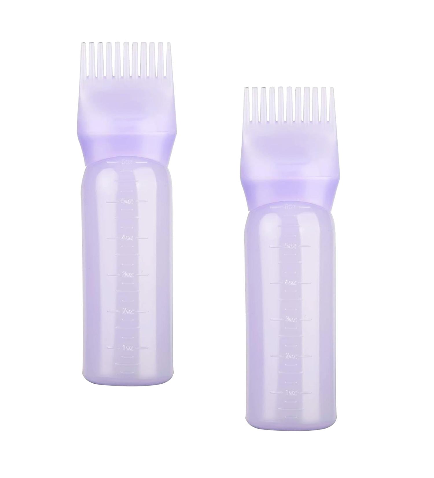 2pcs Hair Dye Brush Bottle - Root Comb Applicator for Scalp Treatment - 6 OZ Hair Colouring Dye Applicator - Buy Online on GoSupps.com