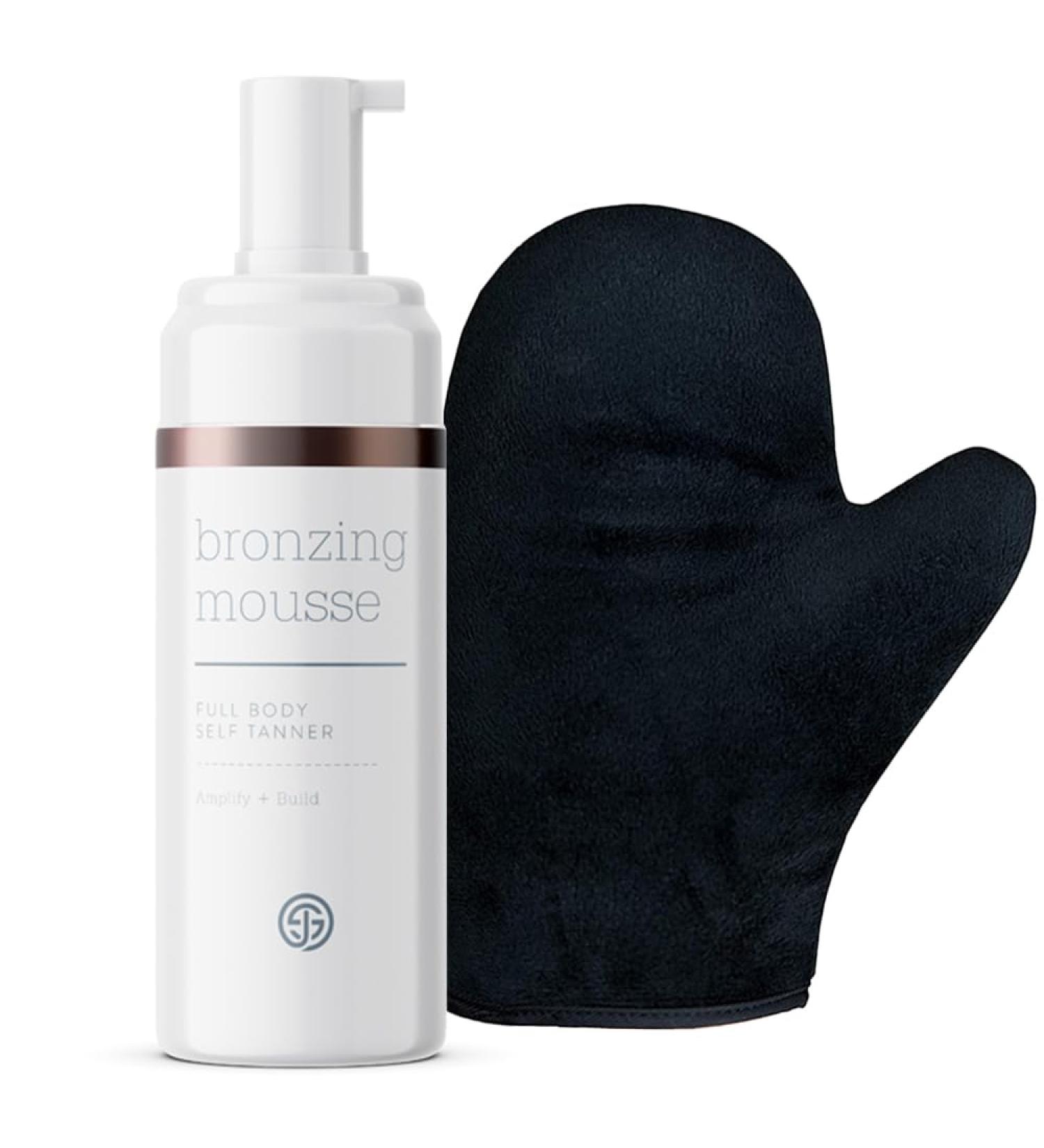 SJOLIE Self Tanner - Express Sunless Tanning Mousse & Mitt | Streak-Free Medium Dark Vegan Paraben-Free - Fast International Shipping - Buy Online on GoSupps.com
