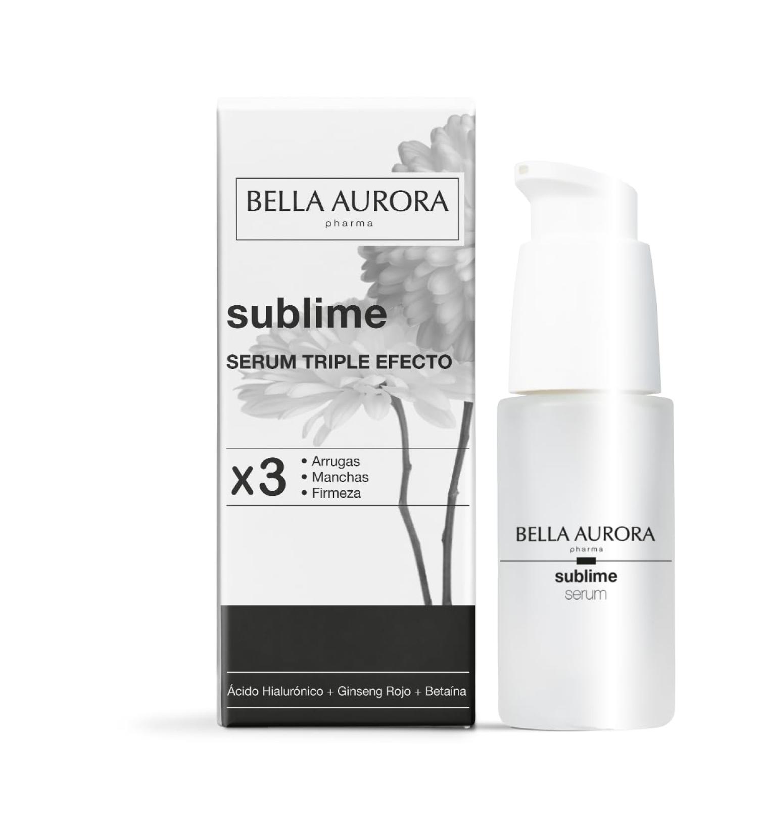 BELLA AURORA BELLA AURORA Sublime Triple Effect Serum 30ml anti-wrinkle and anti-dark spot provides firmness and elasticity to the skin illuminates the face with hyaluronic acid red ginseng and bitumen