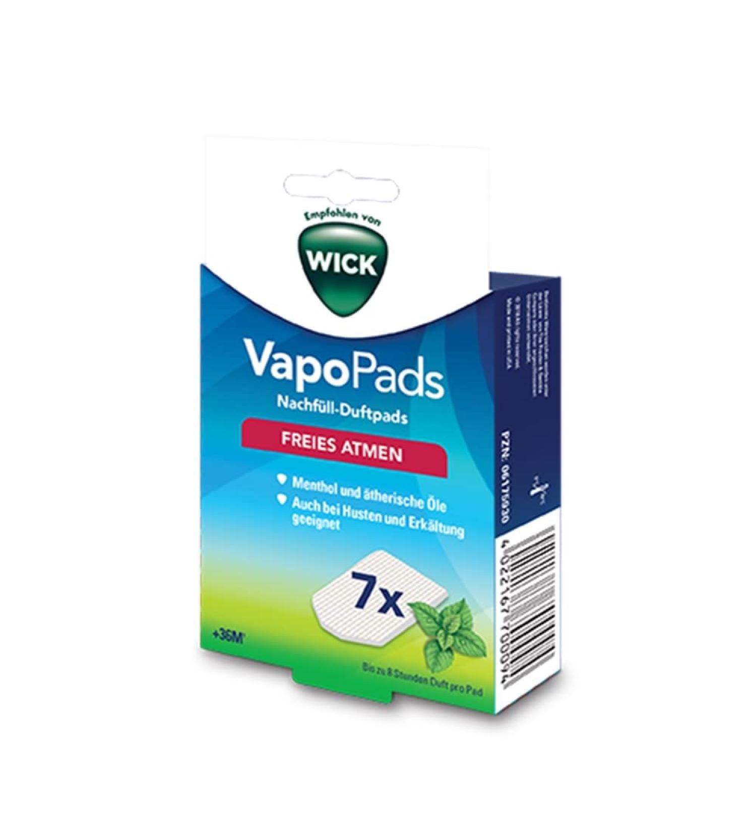 Wick Vapopads Menthol - 7 Pack Fragrant Essential Oil Pads for Humidifiers Inhalators & Diffusers | Soothing Vapors for Cold & Runny Nose - VH7 VP Menthol - Buy Online on GoSupps.com
