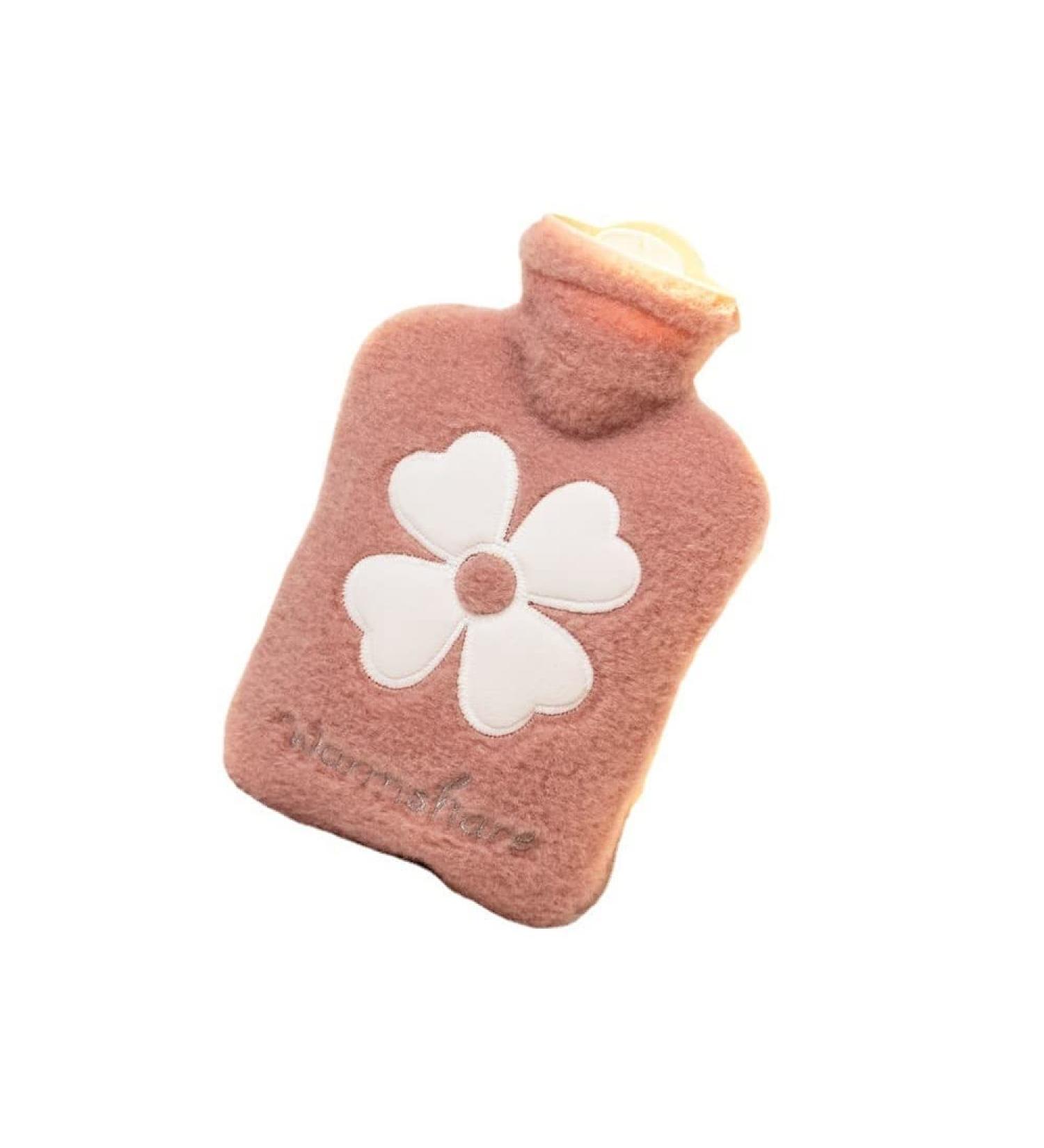 Wearable Hot Water Bottle with Cover - 500ML Mini Hot Water Bottle in Pink - Ideal Gift for Women, Seniors & Children - Buy Online on GoSupps.com