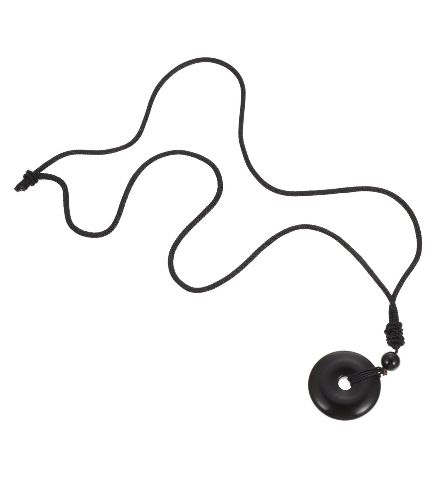 Fomiyes 4-Piece Necklace Set - Safety Buckle Party Accessories | Obsidian & Coin Chain for Men & Women | Elegant Crystal Decorations from China - Buy Online on GoSupps.com