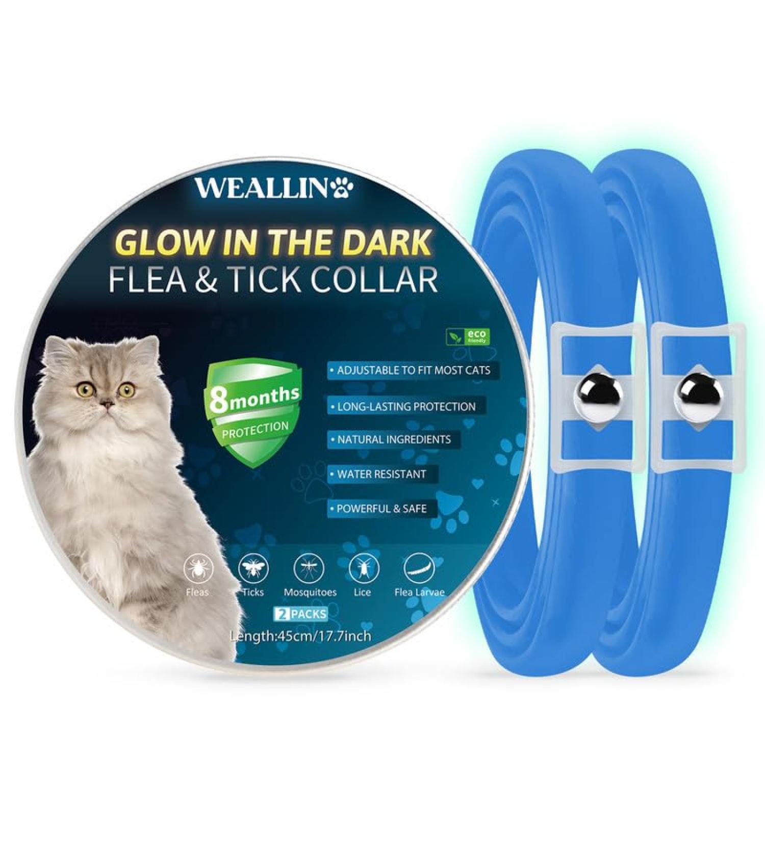 WEALLIN Luminous Repellent Cats Collars - Strong Repellent, Adjustable, Water-Resistant (2 Pcs) - Buy Online on GoSupps.com