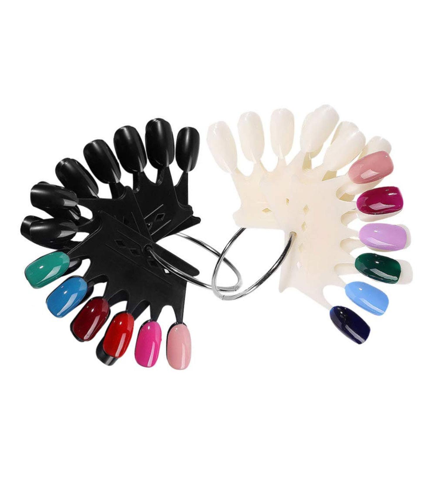 2Pcs Crown-Shaped Nail Sticks for Nail Art Practice - Nail Polish Display Boards with Metal Screw Split Ring - Buy Online on GoSupps.com