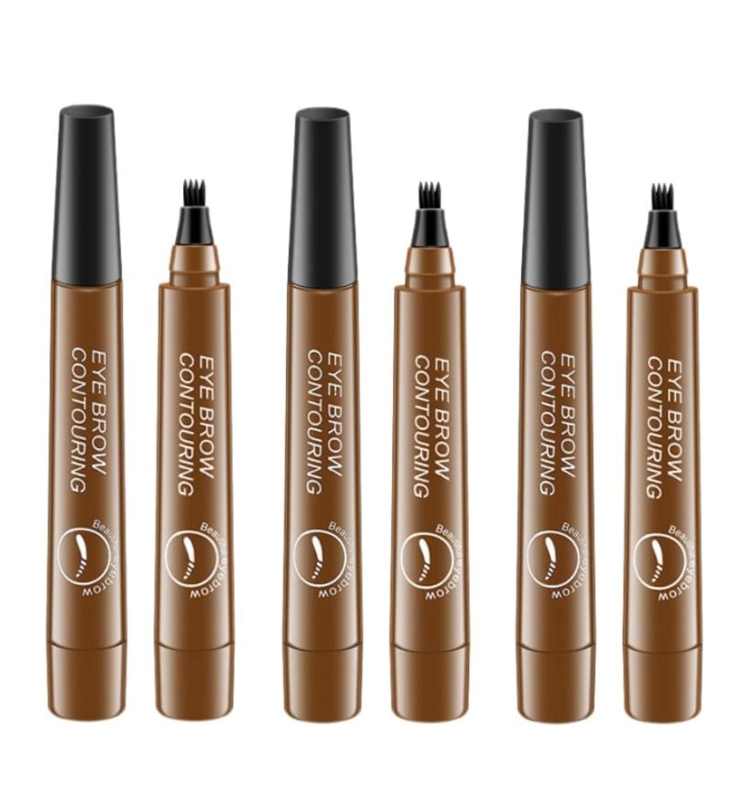 3PCS 4 Tipped Precise Brow Pen Waterproof 4 Point Eyebrow Pencil Waterproof Liquid Eyebrow Pen Makeup Long Lasting 4 Fork Tip Brow Pen Cosmetic Microblade Brow Pencil (01 Light Brown) - Buy Online on GoSupps.com