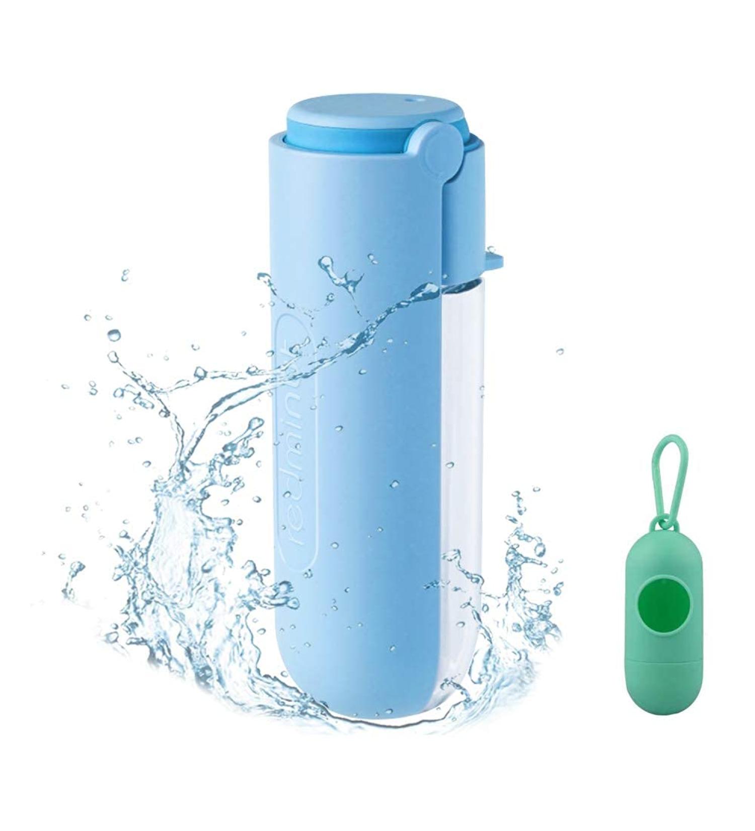 Portable 420ml Dog Water Bottle | Safe Aluminum Pet Drinking Bottle for Dogs & Cats | Ideal for Walking Hiking & Running - Blue - Buy Online on GoSupps.com