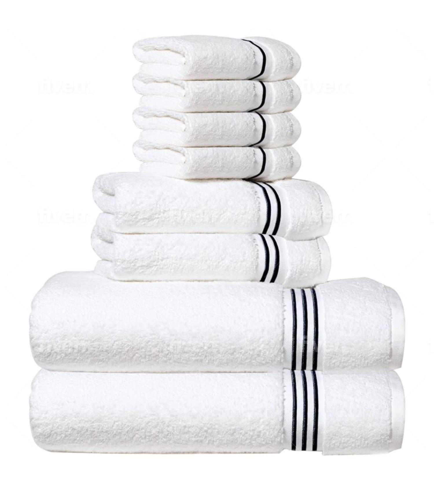 Simpli-Magic 79509 8-Piece Premium Black Towel Set | 100% Ring Spun Cotton | Highly Absorbent Towels for Bathroom, Gym, Hotel & Spa | Includes 2 Bath, 2 Hand, 4 Wash Cloths | 27 x 54, 16 x 30, 13 x 13 - Buy Online on GoSupps.com