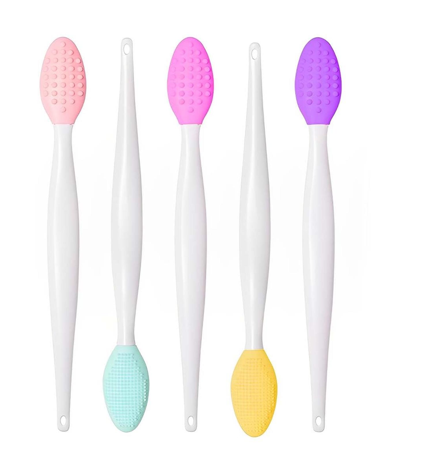 Jocxzi 5-Piece Double-Sided Lip Peeling Brush Set | Silicone Mini Cleaner for Brightening Dark Lips | Smooth Full Lip Appearance for Men & Women - Buy Online on GoSupps.com