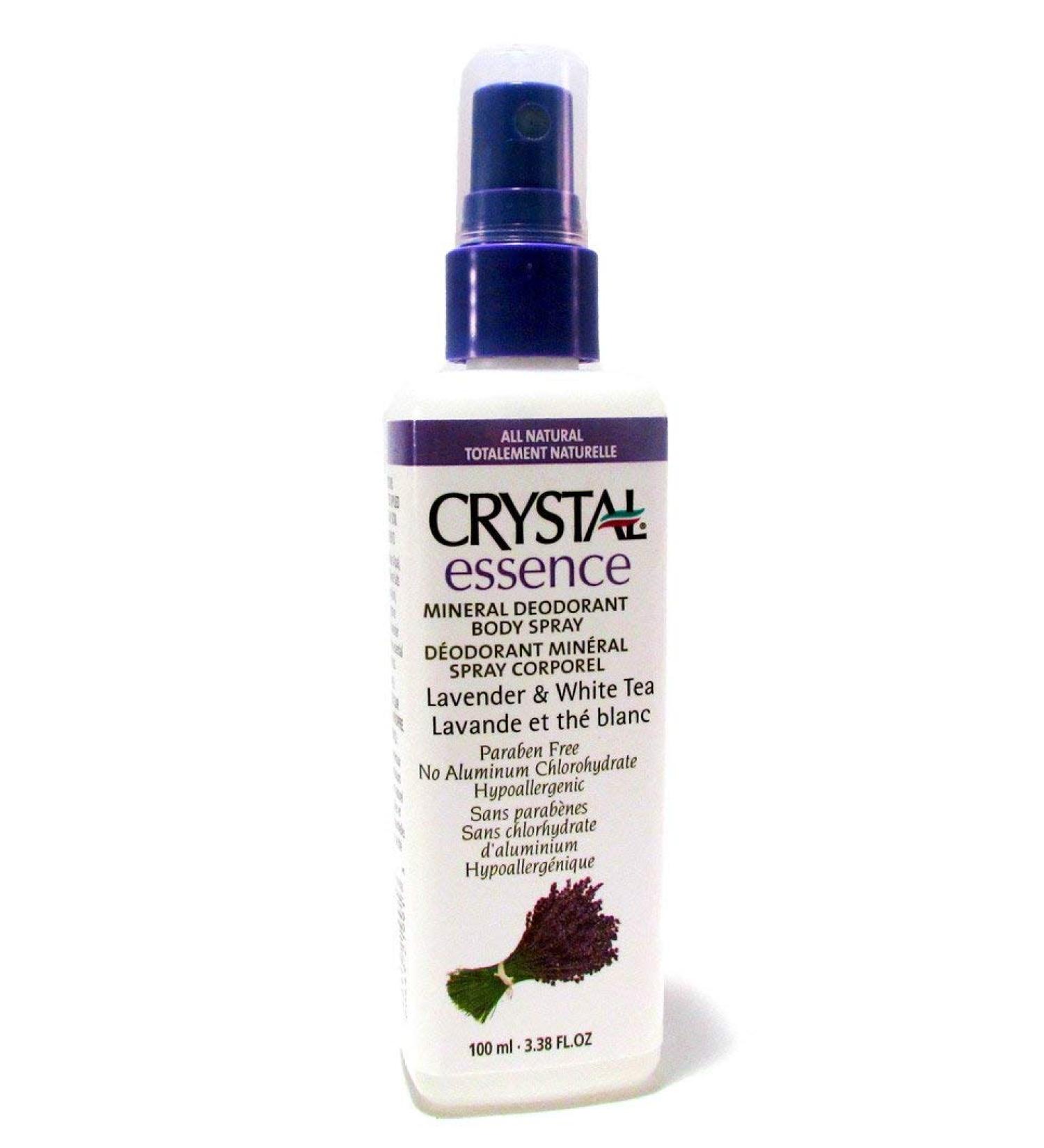 Crystal Essence Deodorant Spray Lavender & White Tea 4 oz