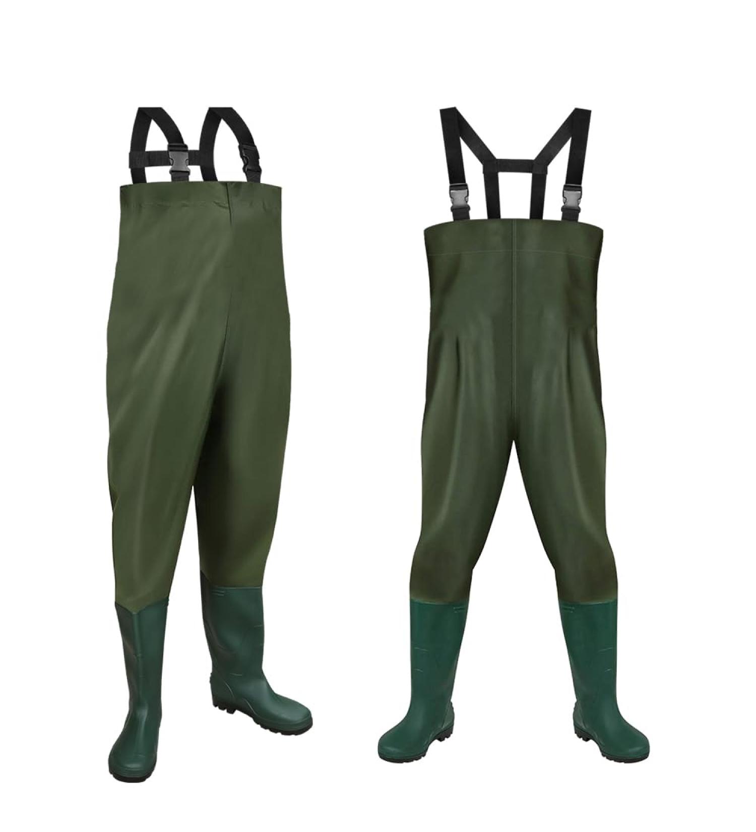 ANSOBEA Waders for Men - Waterproof Fishing Pants with Boots Neoprene 70D Nylon Ideal for Fishing Farms & Construction (Size 42/43L Green) - Buy Online on GoSupps.com