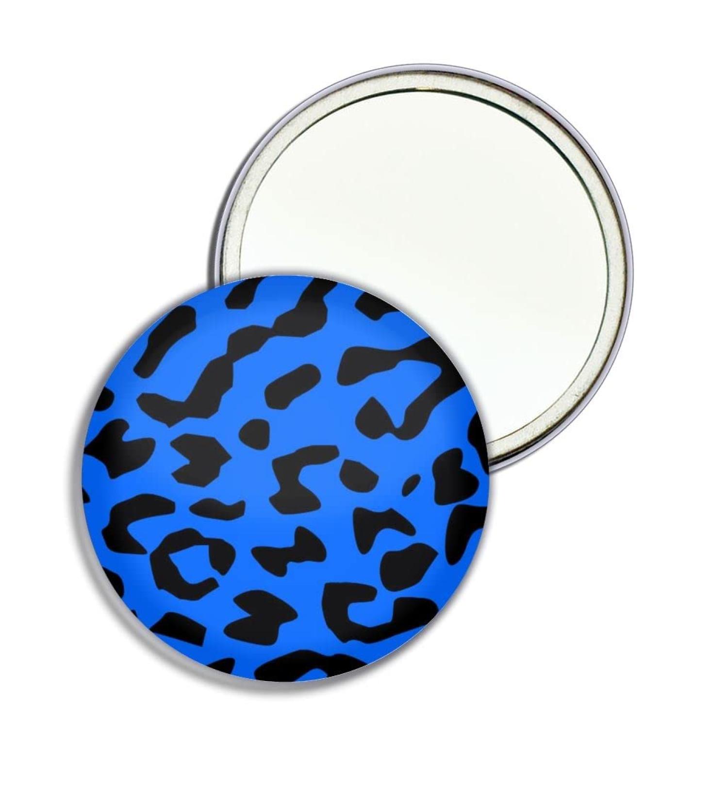 Blue Leopard Print - 55mm Round Compact Mirror - Buy Online on GoSupps.com