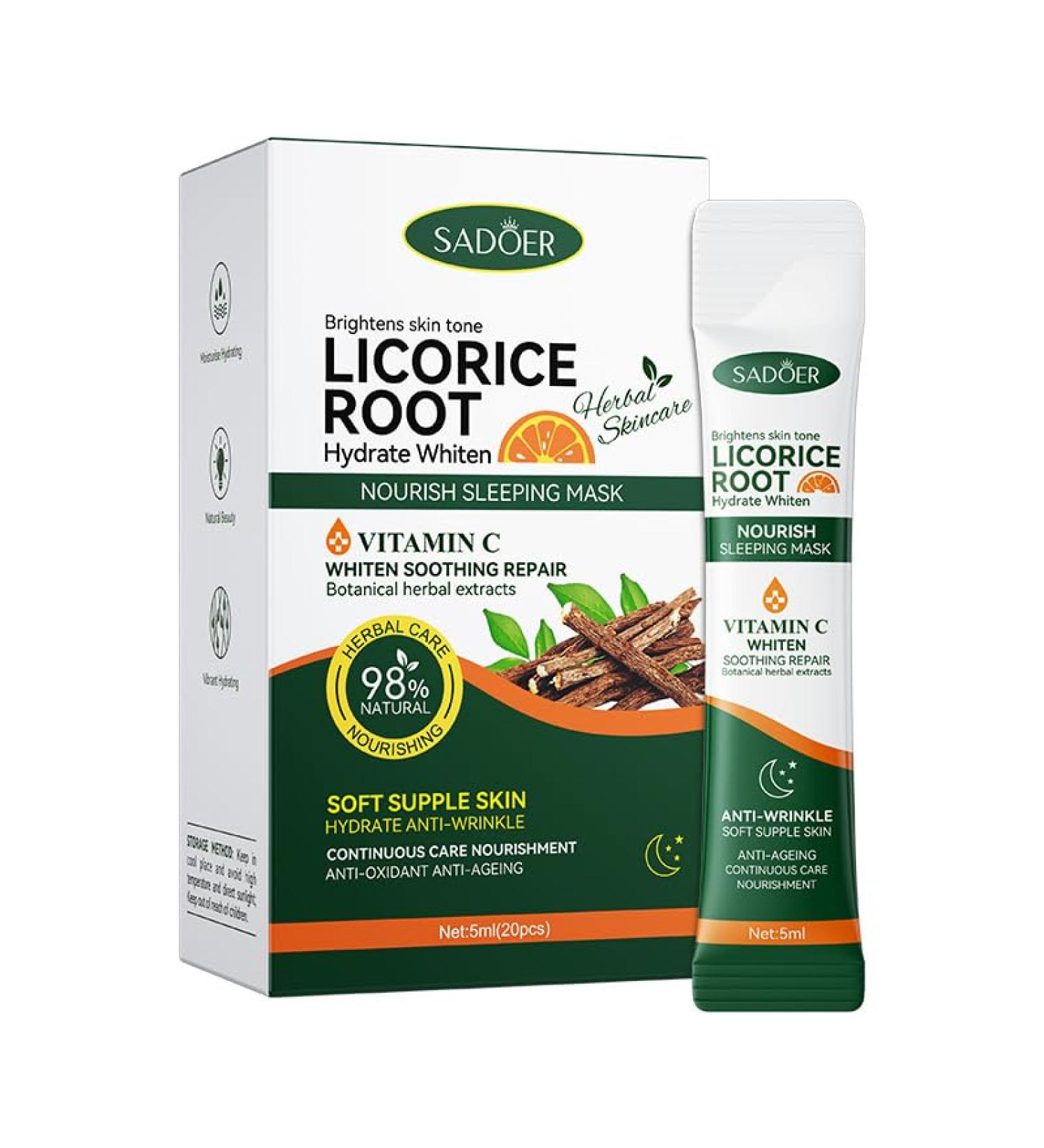 Overnight Face Masks Licorice Root Sleeping Mask Hydrating Sleeping Facial Mask Anti Aging Face Mask Vegan Face Masks Skincare for All Skin Types