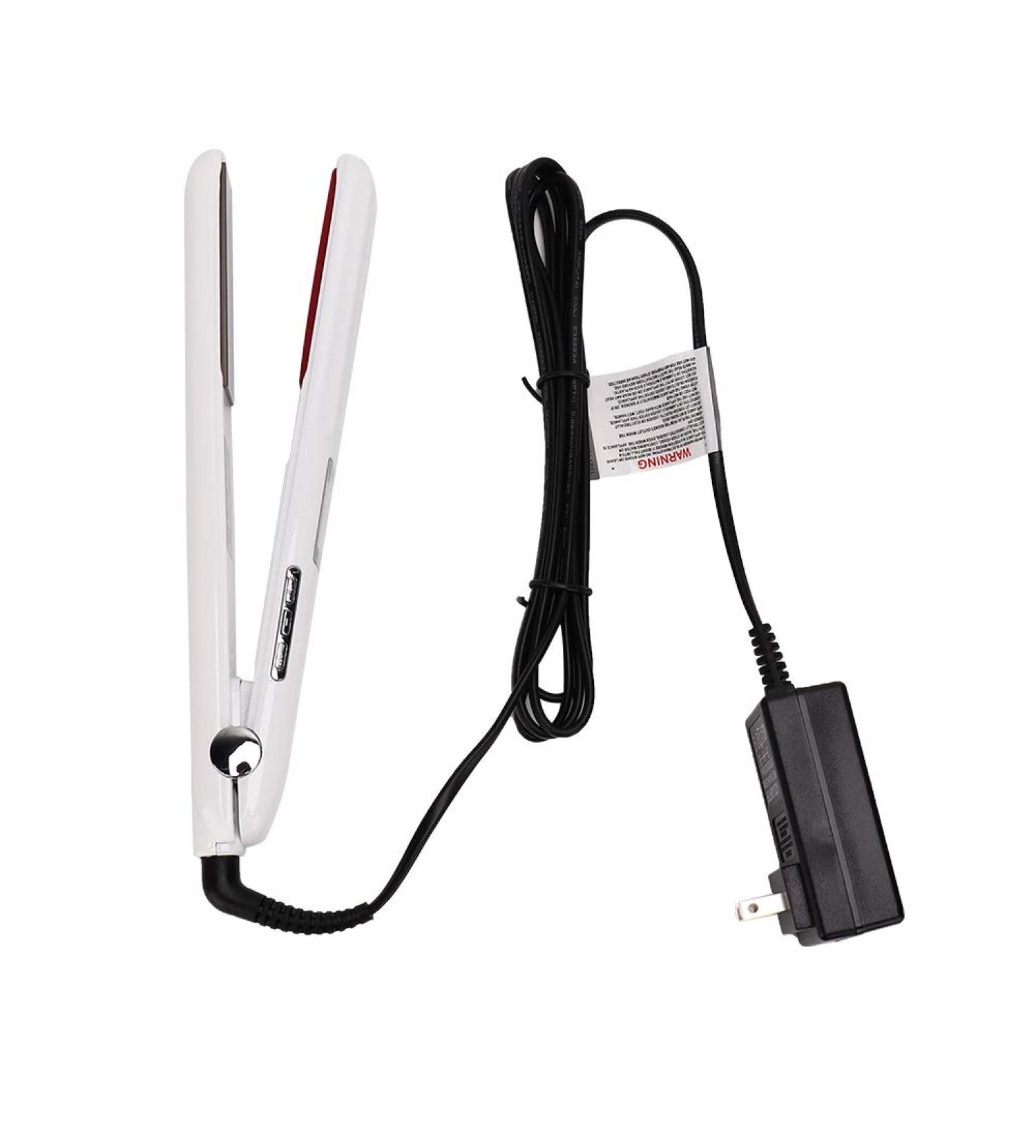 Professional Curling Iron with Infrared Panel | Hair Protection & Efficient Straightening | White EU Plug 110-240V - Buy Online on GoSupps.com