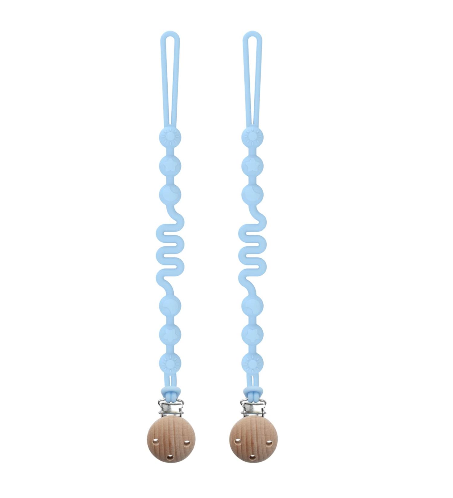 Buy Seposve 4-Pack Silicone Pacifier Chains for Baby Boys & Girls Adjustable Spring Soft & Flexible One-Piece Design (Includes 2 Blue) - International Shipping Available - Buy Online on GoSupps.com