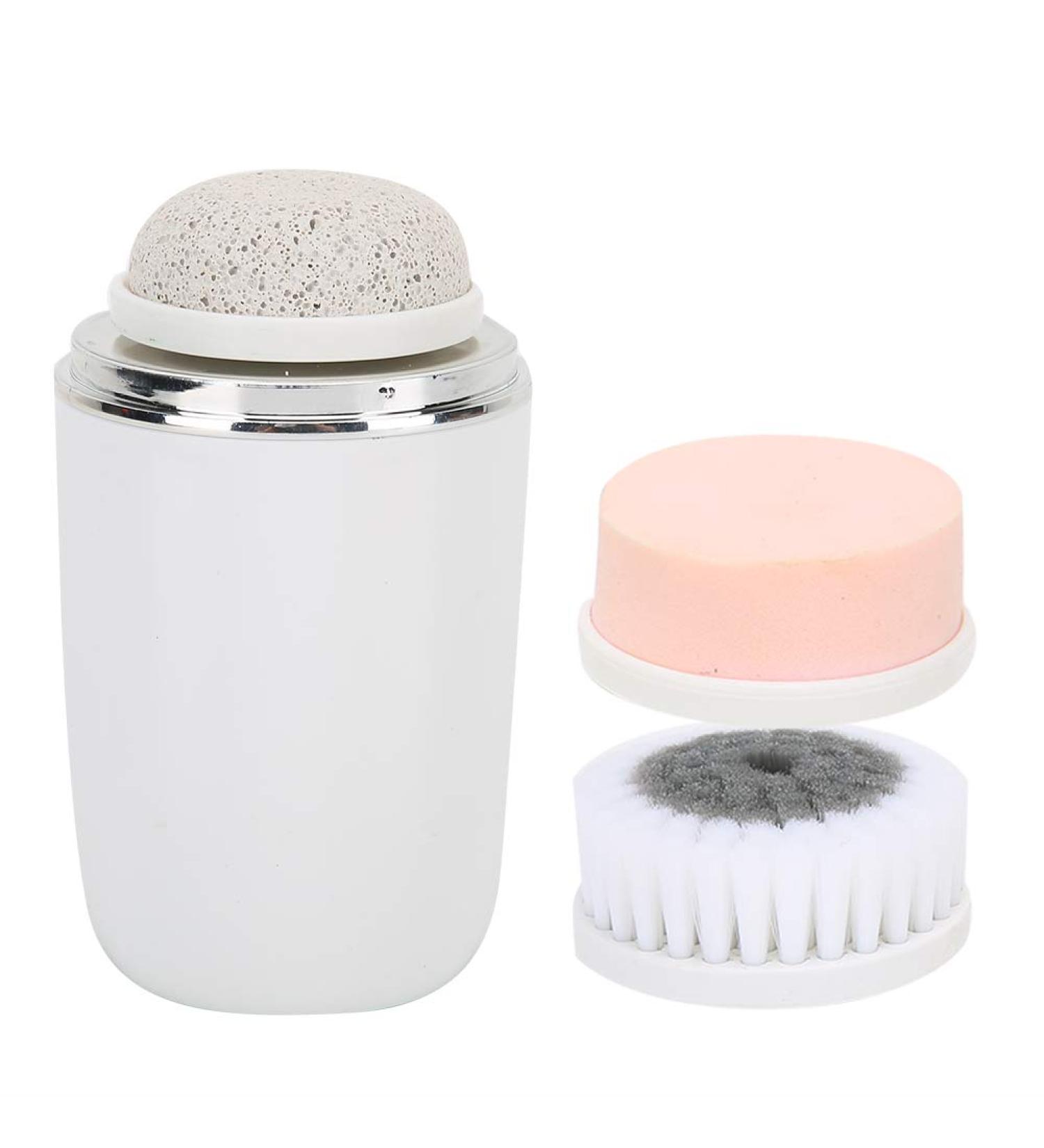Electric Face Cleaner 3 Gears Adjustment Deeply Remove Dirt Soft Hair Brush Sponge Brush Pumice Brush Rechargeable with Storage Cover for Bathroom - Buy Online on GoSupps.com