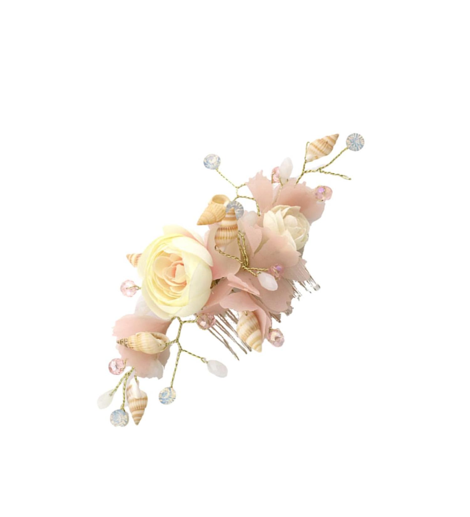 FRCOLOR Silk Yarn Hair Comb Wedding Hair Comb Bridal Hair Comb Bride Headpieces for Wedding Bridal Headpiece Comb for Bridal Tiara Hair Comb for Bride Accessories Pink Women's Shell - Buy Online on GoSupps.com