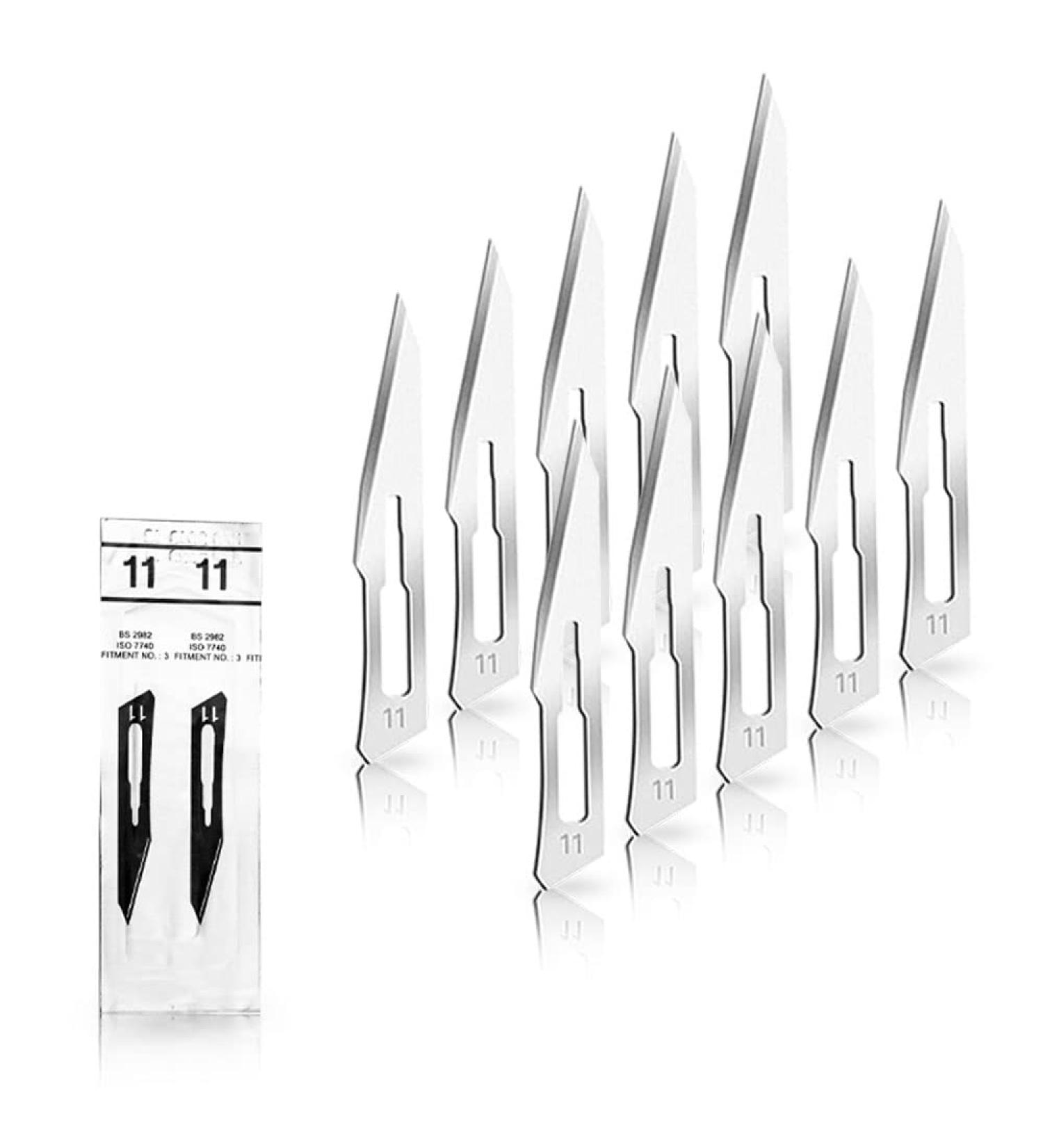 10 Sterile Carbon Steel Scalpel Blades - Figure 11 - Individually Packed for Precision Surgery | International Shipping Available - Buy Online on GoSupps.com