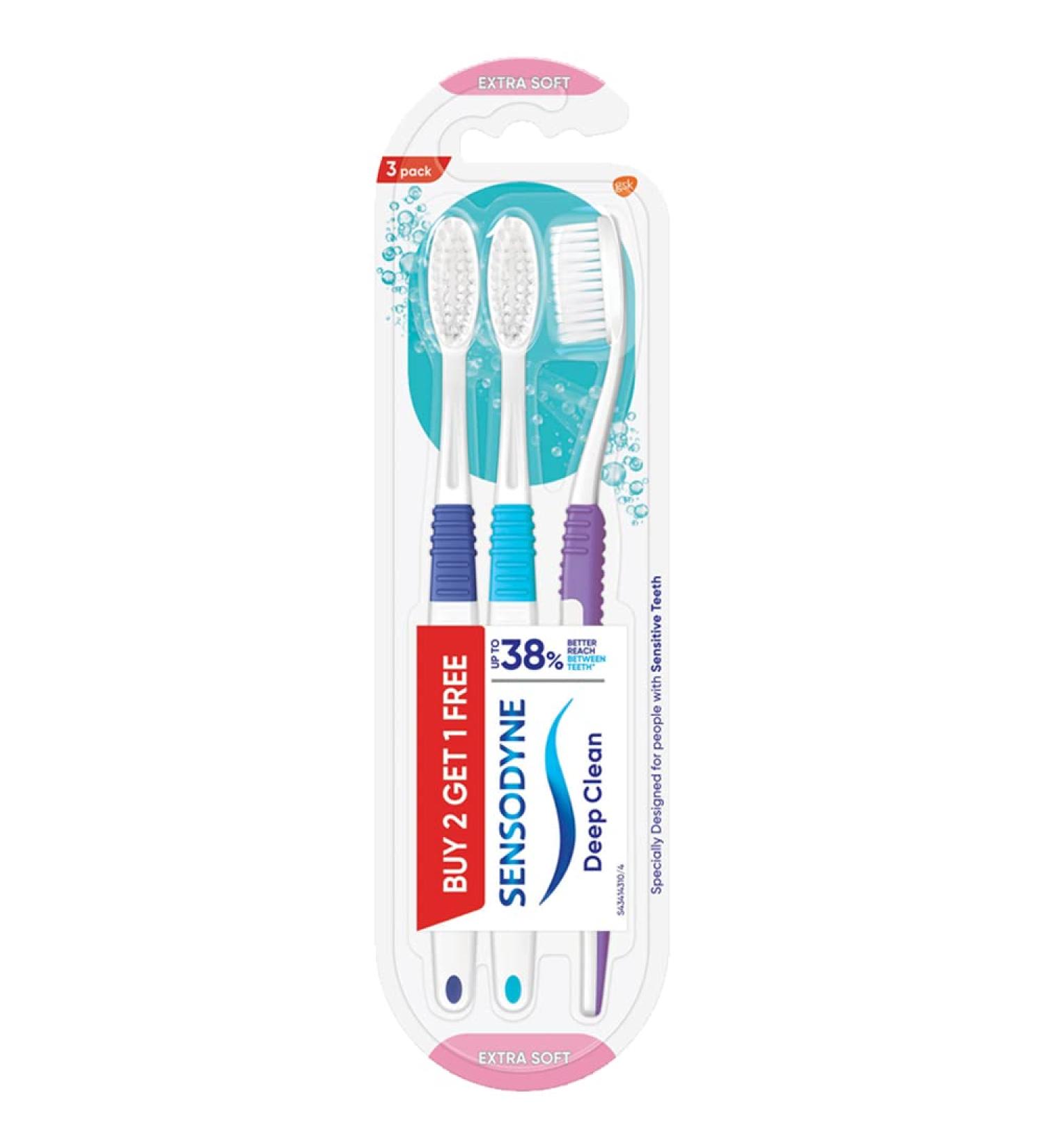 Buy Sensodyne Deep Clean Brush Super Saver Pack (2 Get 1 Free) - International Shipping Available - Buy Online on GoSupps.com