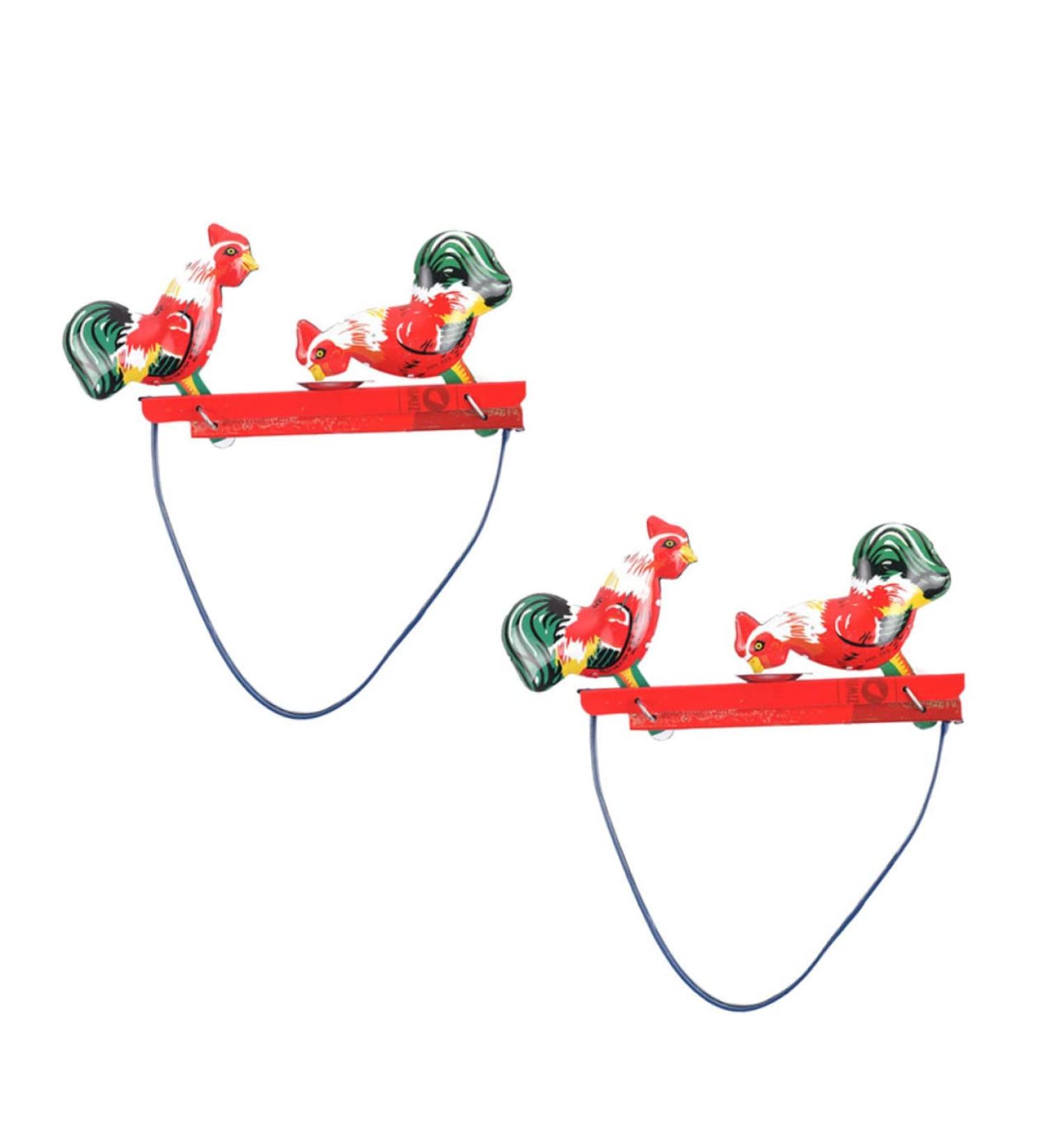 ibasenice 2pcs Iron Chicken Pecking Rice Children s Russian Iron Robot Animal Chicken 15X1.3CM Red - Buy Online on GoSupps.com