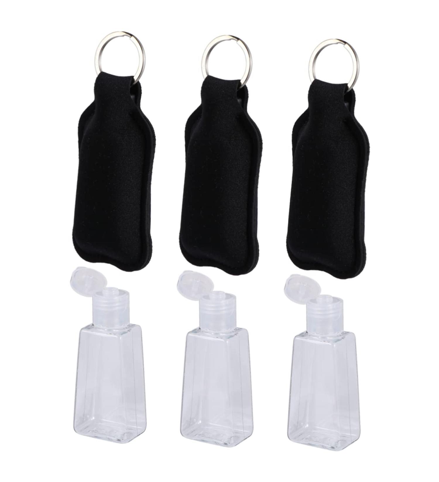 Ipetboom 6pcs Portable Travel Bottles Hand Bottle Cover Bottle Cap Perfume Bottle Filling Black 12X6CM - Buy Online on GoSupps.com