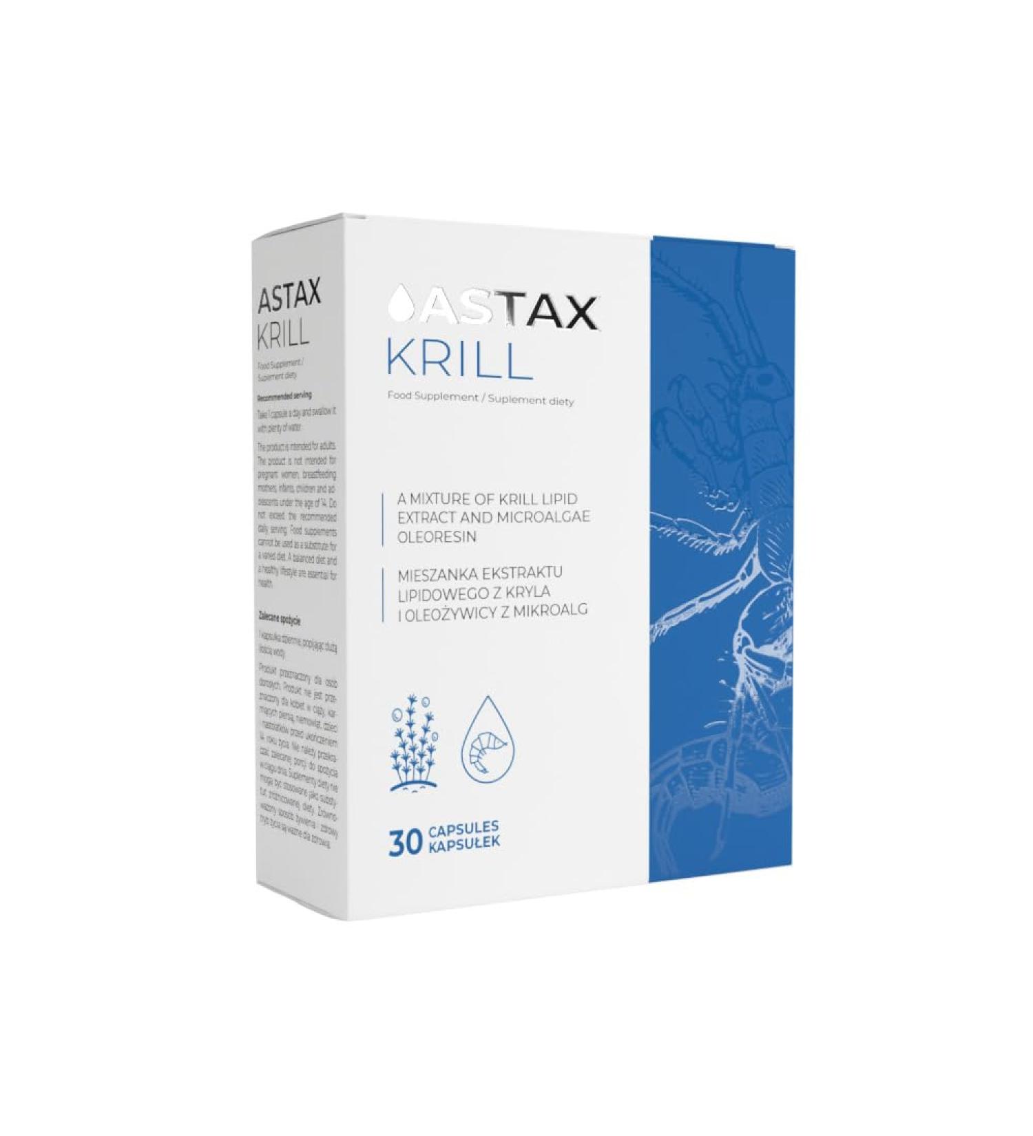 AstaxKrill combination of astaxanthin and omega-3 fatty acids in one capsule