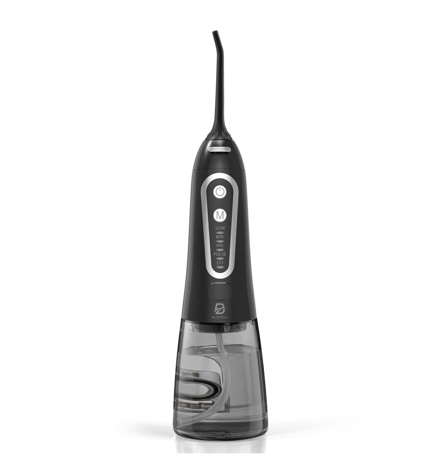 Portable Cordless Water Flosser Teeth Cleaner - 5 Modes, Professional Dental Oral Irrigator for Braces - IPX7 Waterproof, 300ML Tank - Black - Buy Online on GoSupps.com