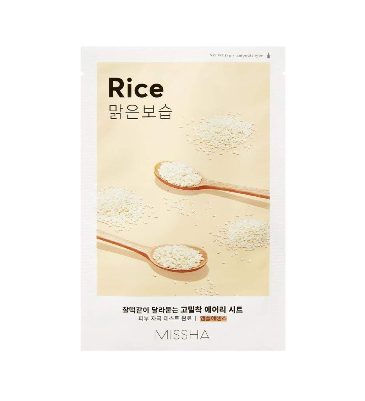 MISSHA Airy Fit Rice Sheet Mask - Hydrating & Anti-Aging Cloth Mask for Glowing Skin | International Shipping - Buy Online on GoSupps.com