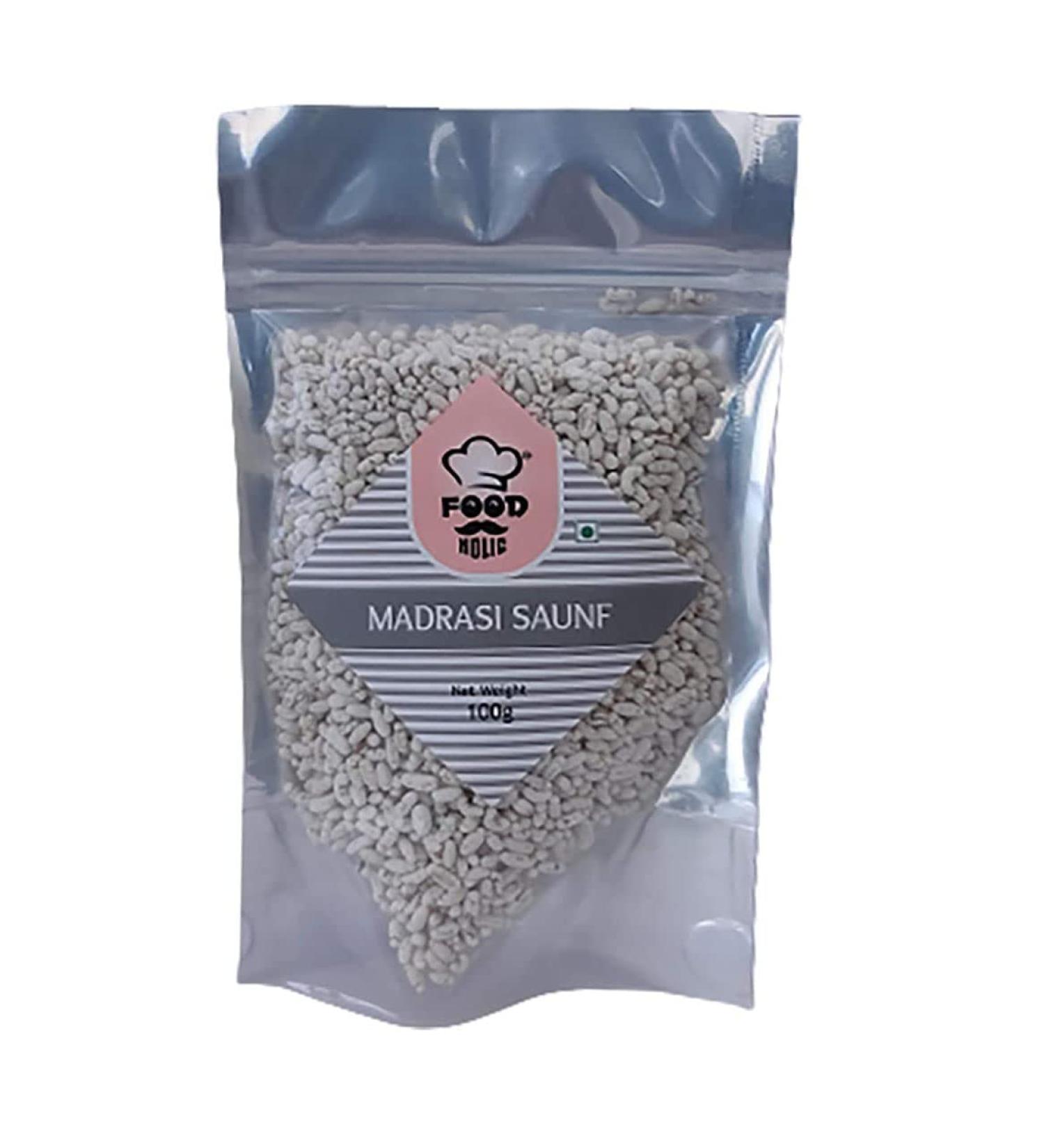 Foodholic Peppermint Mouth Freshener White Sweet Fennel Seeds Mukhwas (Madrasi Saunf) (200 Gm)_Packing May Vary