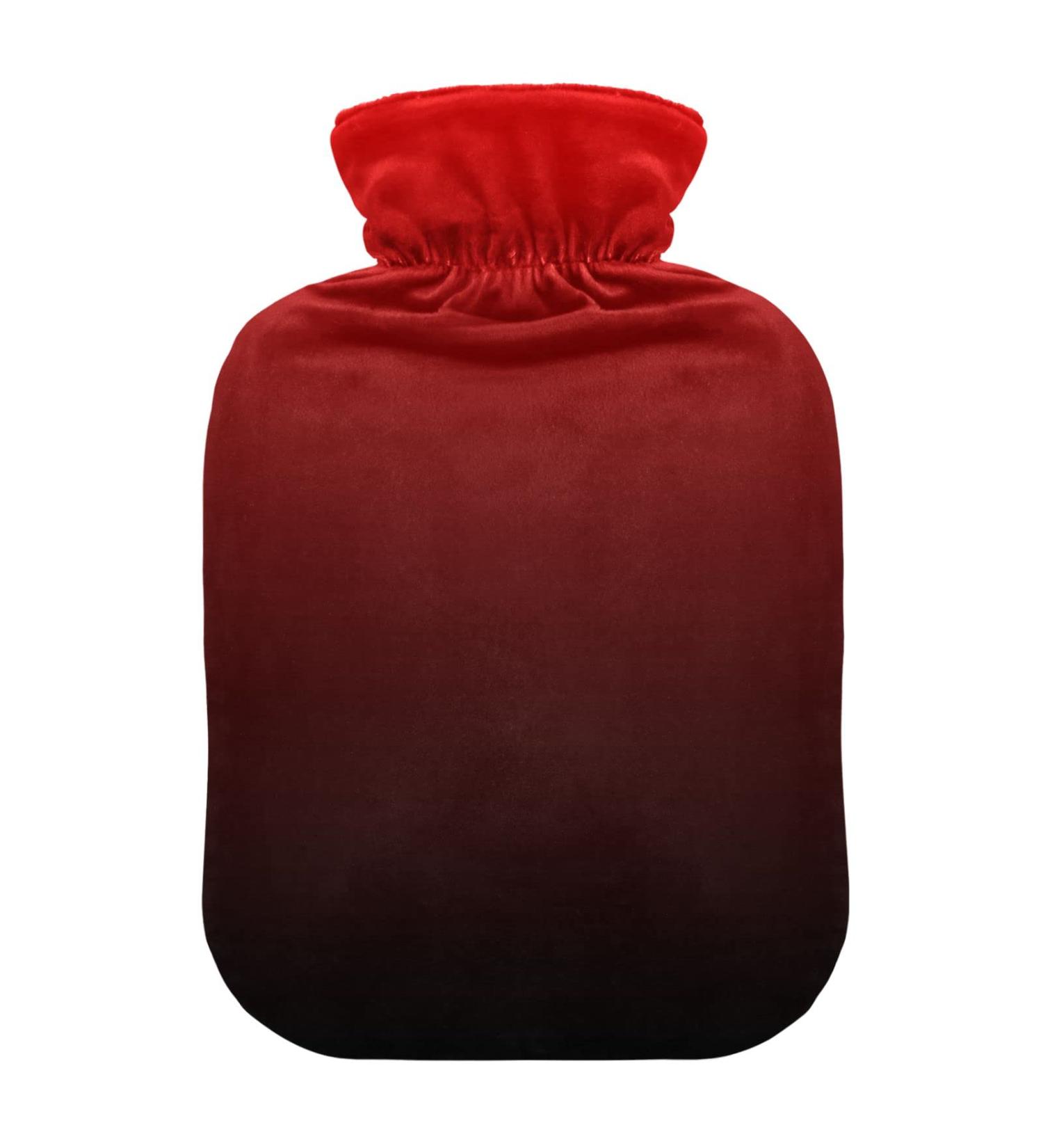 Black Red Gradient Hot Water Bottle - 2L Pain Relief & Hand/Foot Warmer for Comfort & Cozy Bed Heat - Buy Online on GoSupps.com