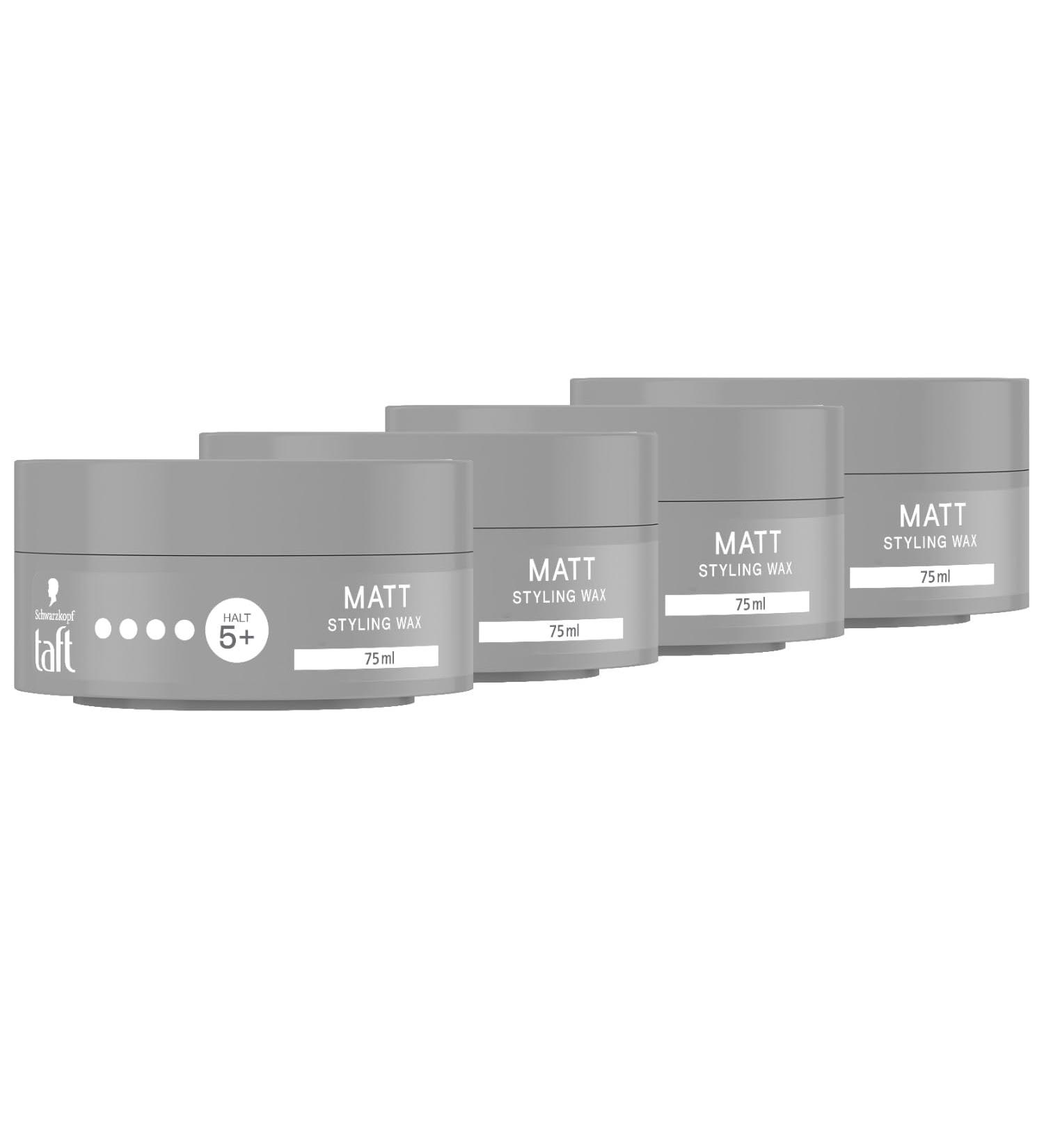Schwarzkopf Taffel Styling Wax Matt - Vegan Hair Wax for Matt Finish & Long-Lasting Hold (4x75ml) - Gentle on Hair & Scalp | Buy 150ml (4 Pack) Internationally - Buy Online on GoSupps.com