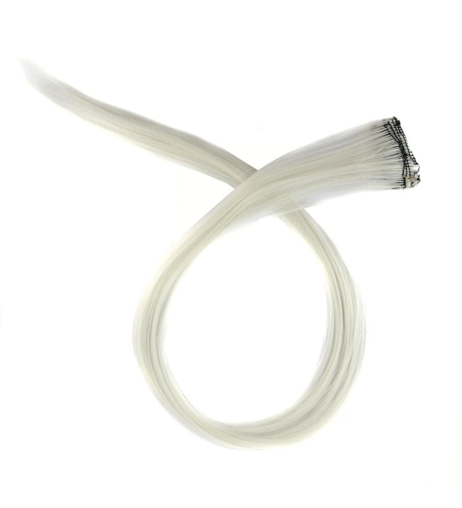MapofBeauty 20 Clip-in Straight Hair Extension Hair Piece - White | High Quality Synthetic Hair | Easy to Style and Maintain - Buy Online on GoSupps.com