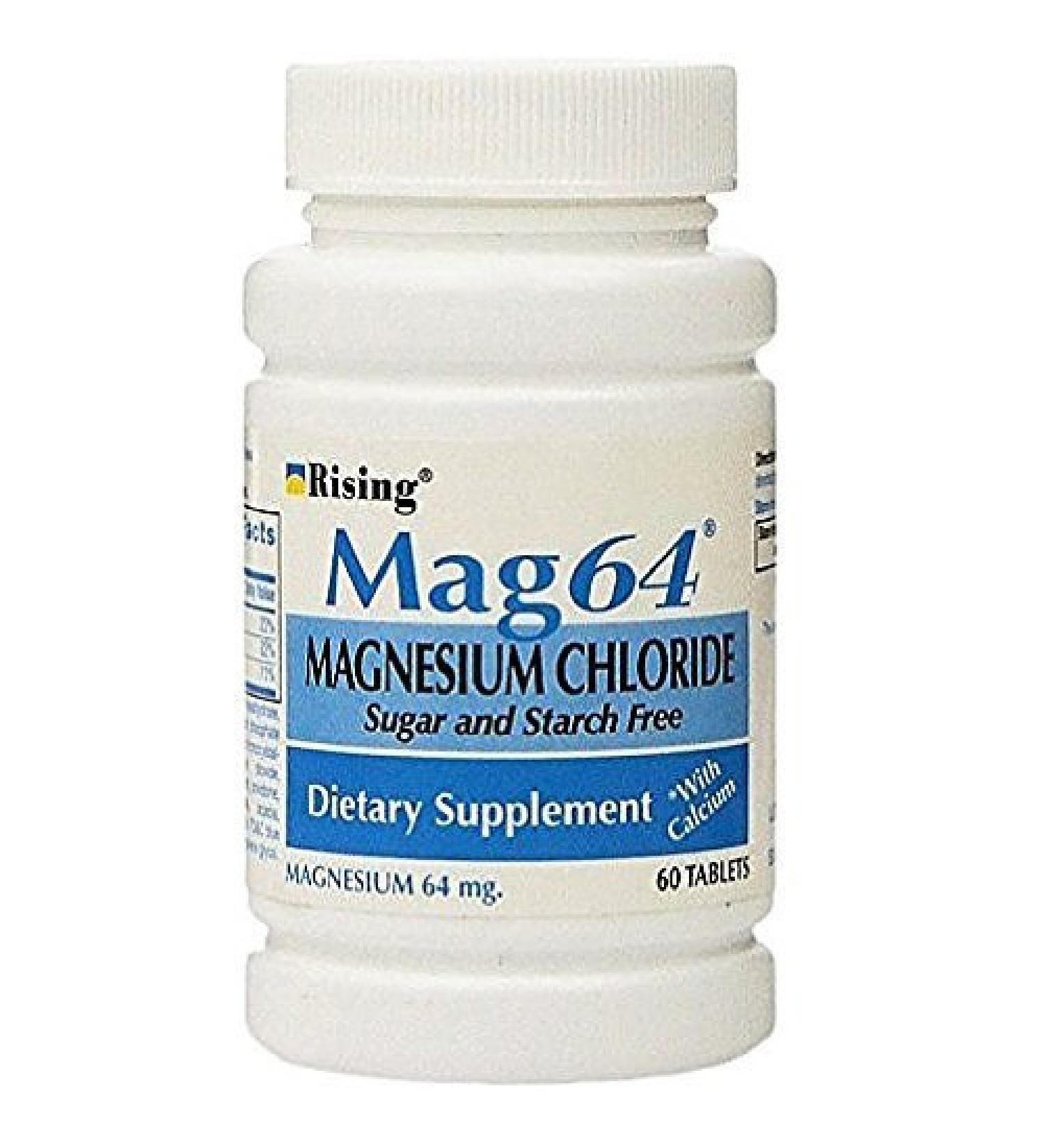Mag64 Magnesium Chloride Sugar and Starch Free Dietary Supplement 60 Tablets Y