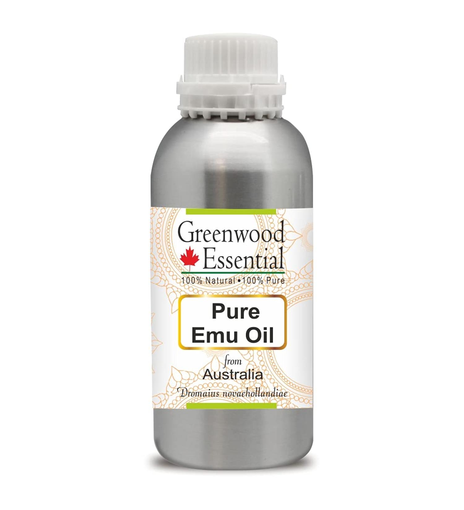 Greenwood Essential Pure Emu Oil (Dromaius novaehollandiae) Premium Therapeutic Grade for Hair, Skin 630ml (21 oz) 630ml (21 Ounce) - Buy Online on GoSupps.com