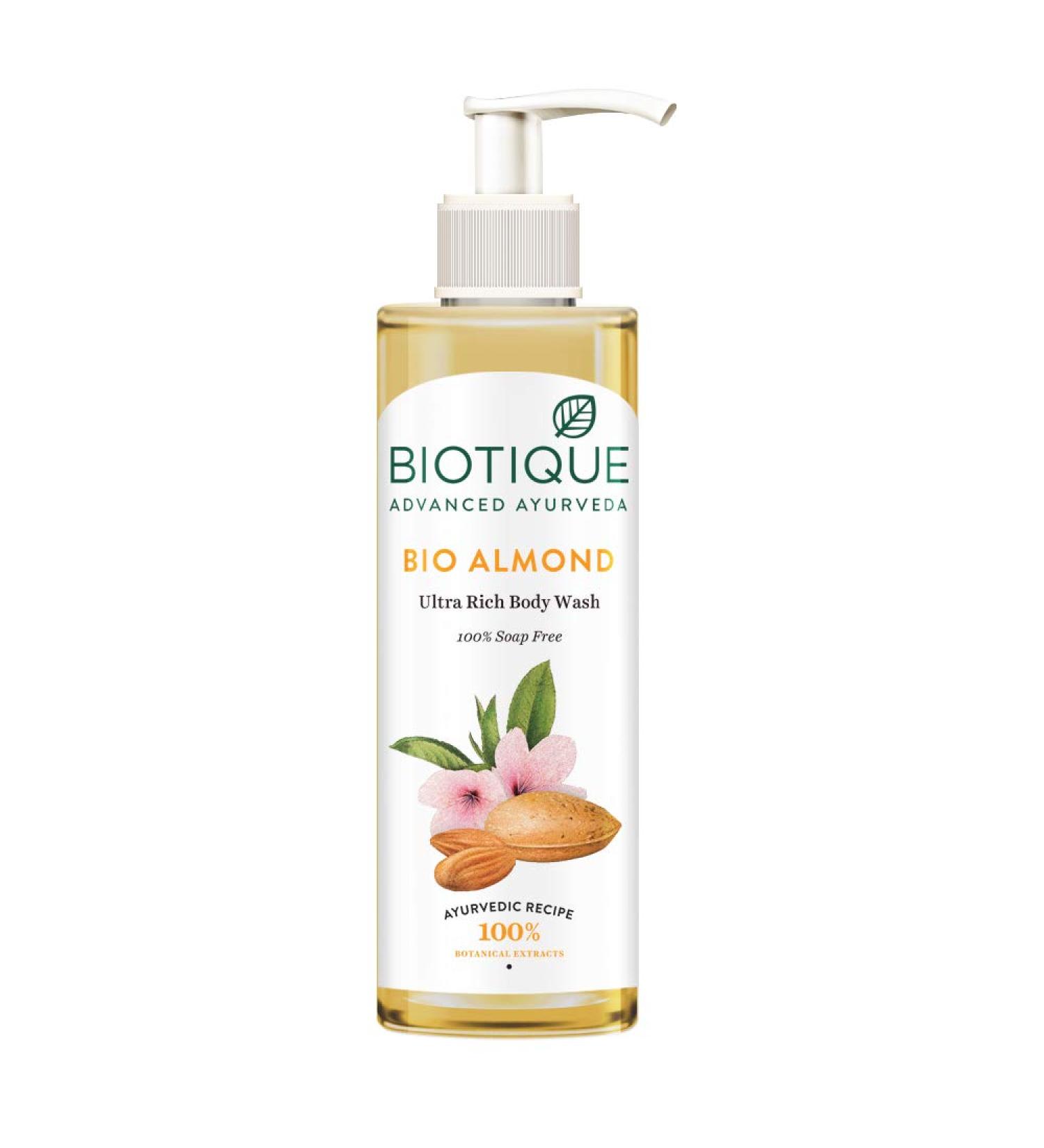 Biotique Almond Oil Ultra Rich Body Wash - Nourishing Botanical Extracts | 200 ml - International Shipping Available - Buy Online on GoSupps.com