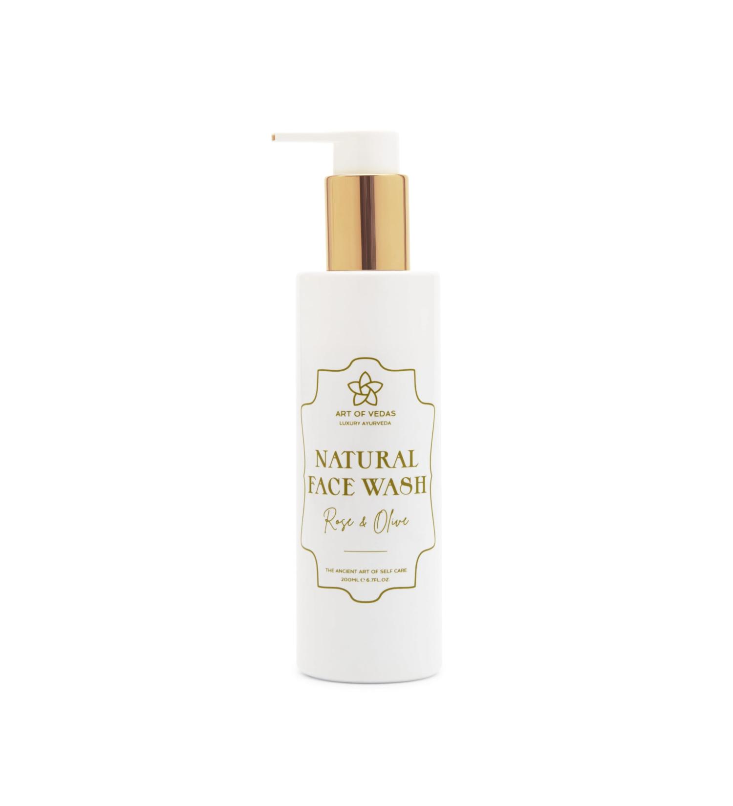 Art of Vedas Natural Face Wash Rose and Olive - 200ML Hydrating and Rejuvenating Ayurvedic Skincare Cleanses and Nourishes with Natural Rose and Olive Oils for Soft Radiant and Glowing Skin